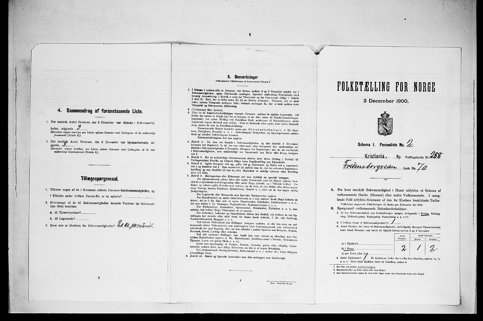 SAO, 1900 census for Kristiania, 1900, p. 25193