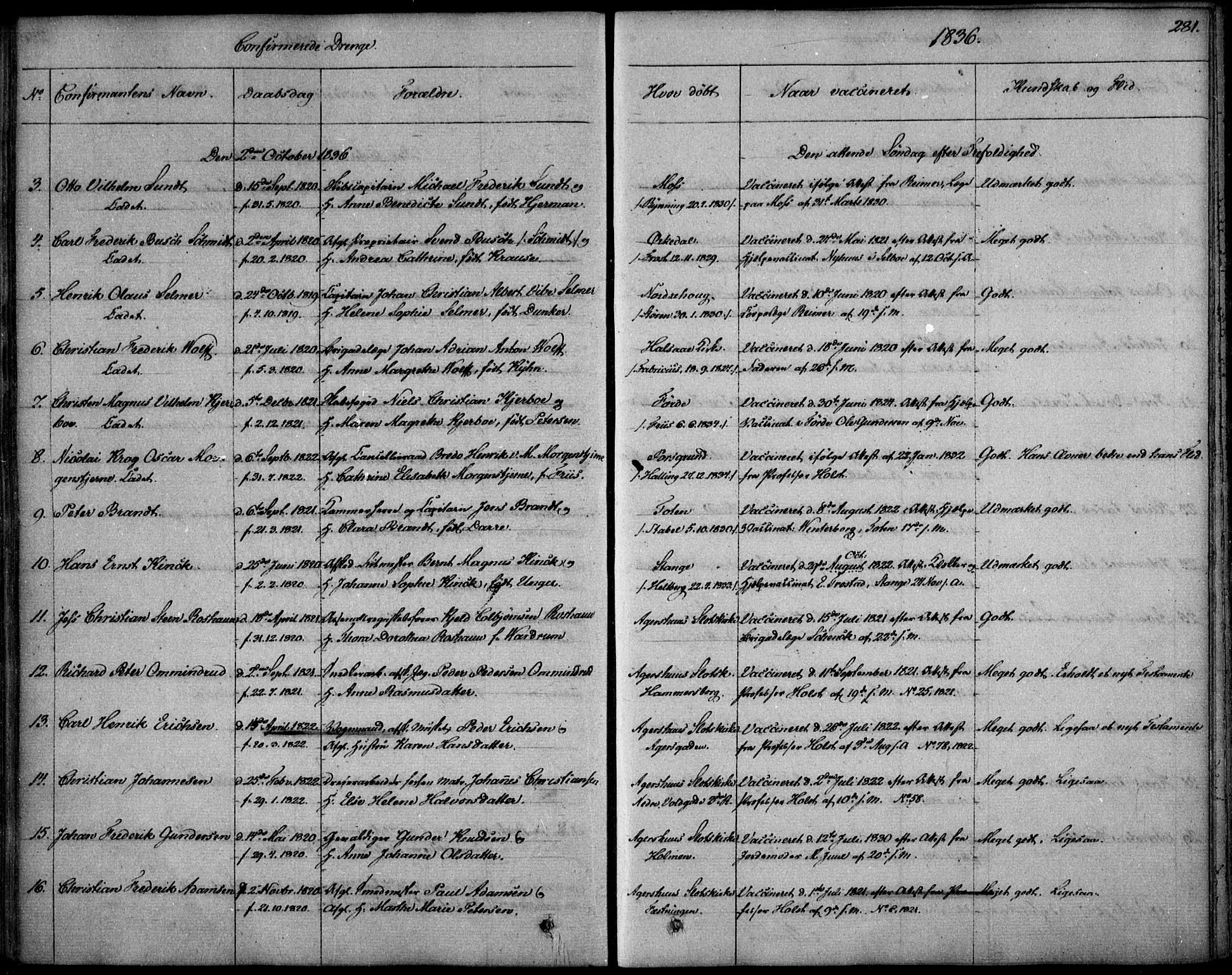 Garnisonsmenigheten Kirkebøker, AV/SAO-A-10846/F/Fa/L0006: Parish register (official) no. 6, 1828-1841, p. 281