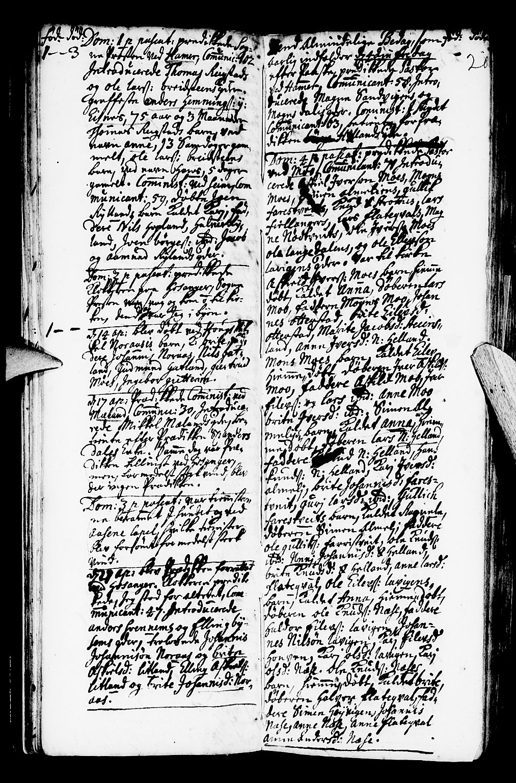 Hamre sokneprestembete, SAB/A-75501/H/Ha/Haa/Haaa/L0004: Parish register (official) no. A 4, 1727-1733, p. 20