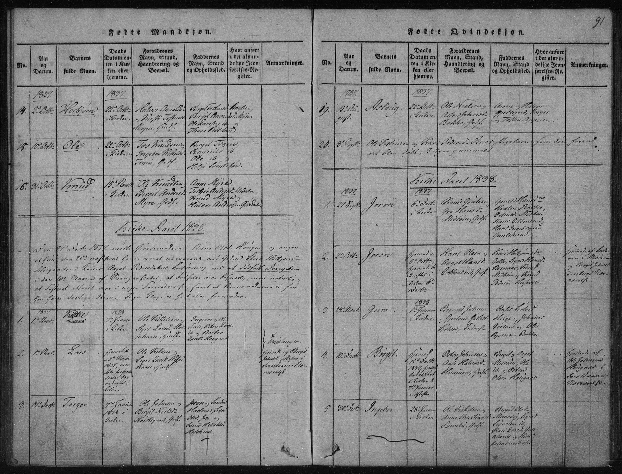 Tinn kirkebøker, AV/SAKO-A-308/F/Fa/L0004: Parish register (official) no. I 4, 1815-1843, p. 90b-91a