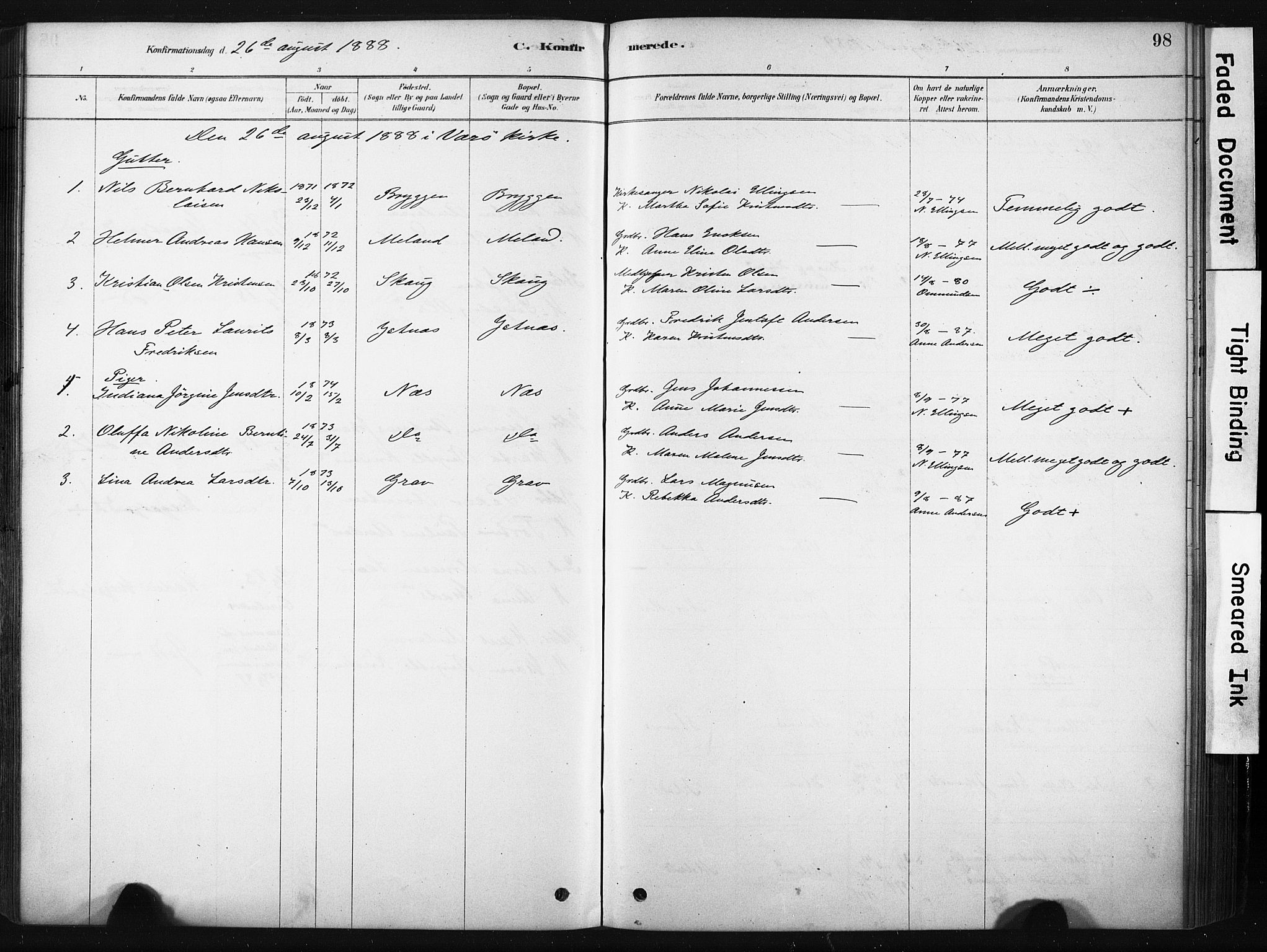 Ministerialprotokoller, klokkerbøker og fødselsregistre - Nordland, AV/SAT-A-1459/808/L0128: Parish register (official) no. 808A01, 1880-1902, p. 98