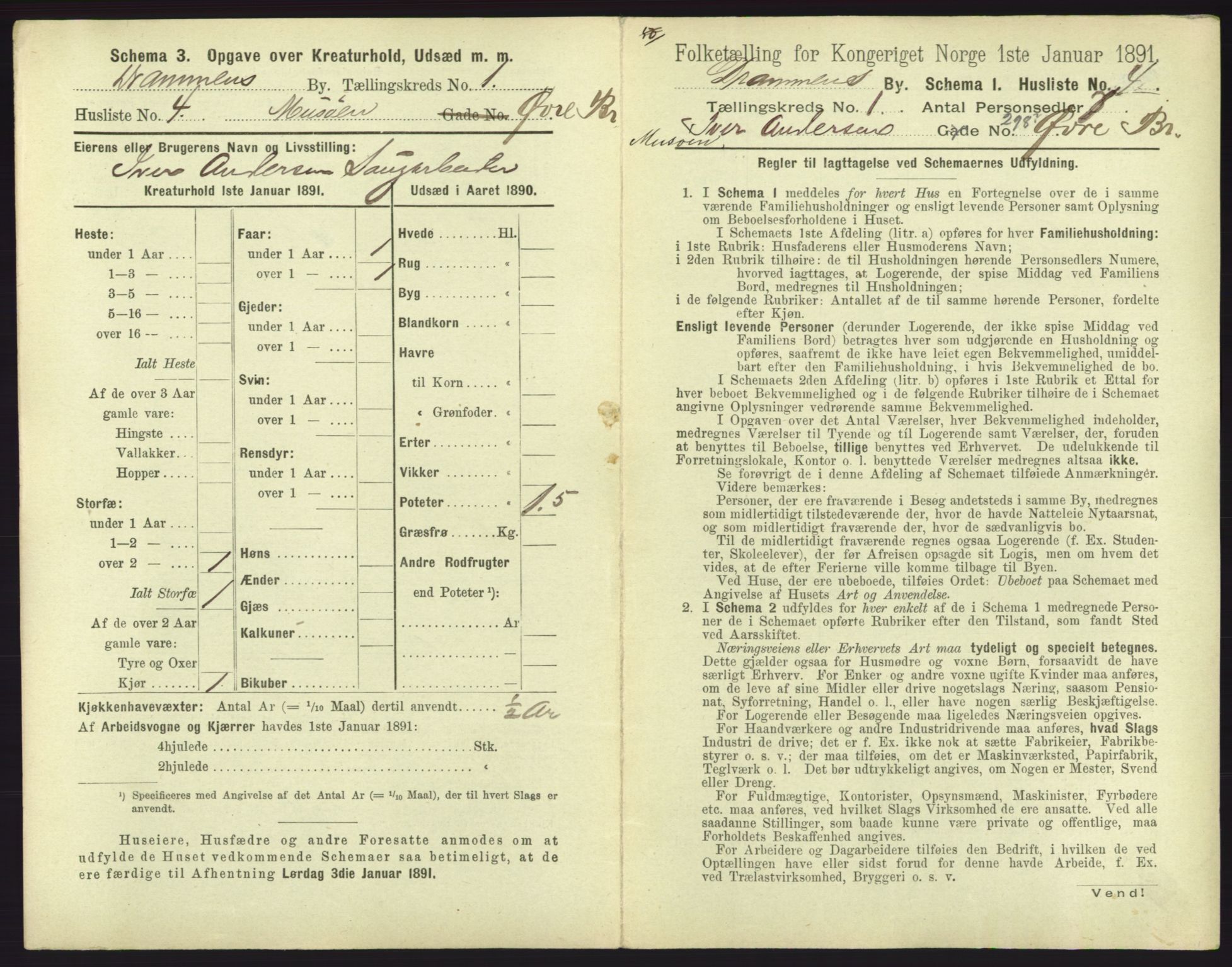 RA, 1891 census for 0602 Drammen, 1891, p. 103