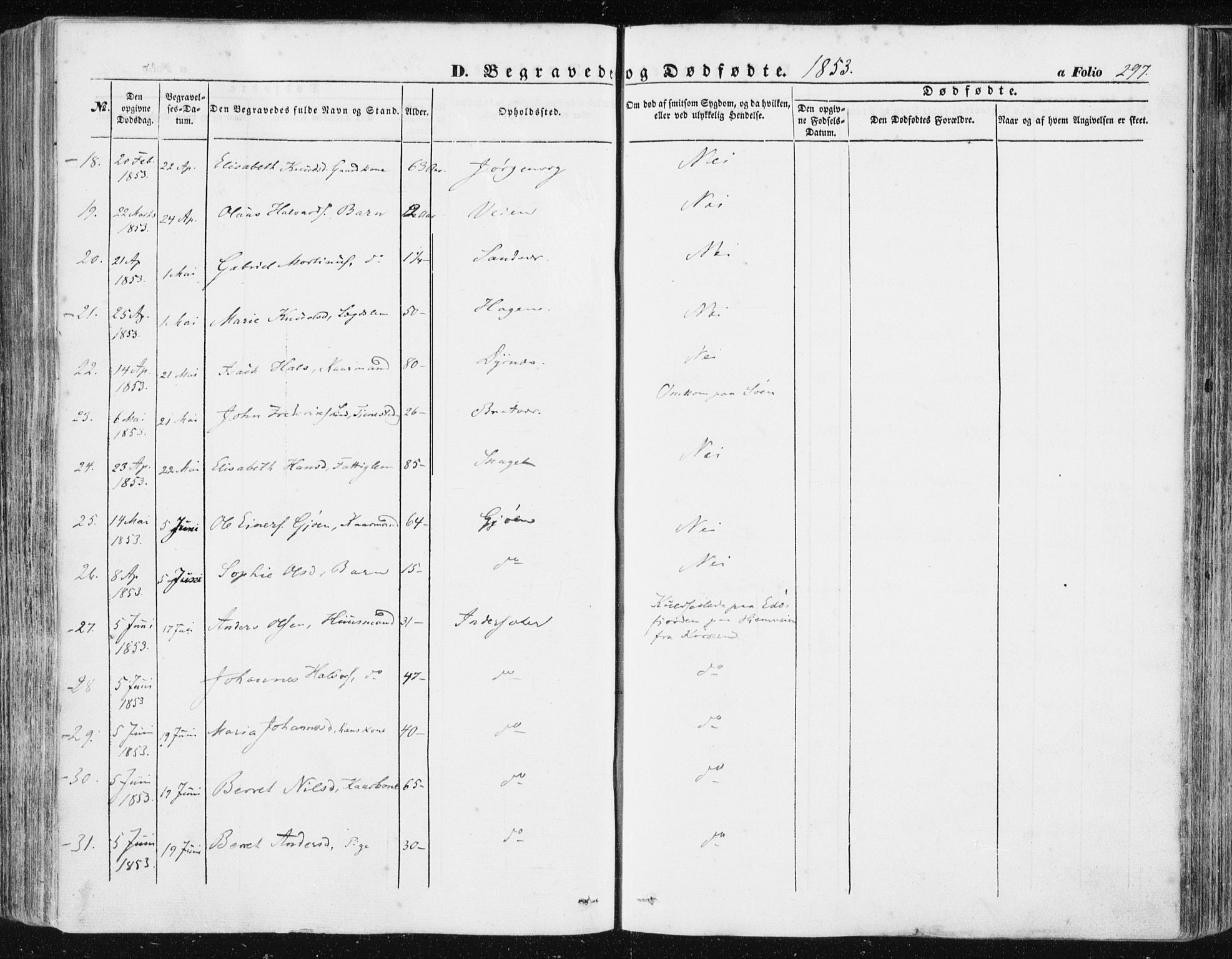 Ministerialprotokoller, klokkerbøker og fødselsregistre - Møre og Romsdal, SAT/A-1454/581/L0937: Parish register (official) no. 581A05, 1853-1872, p. 297