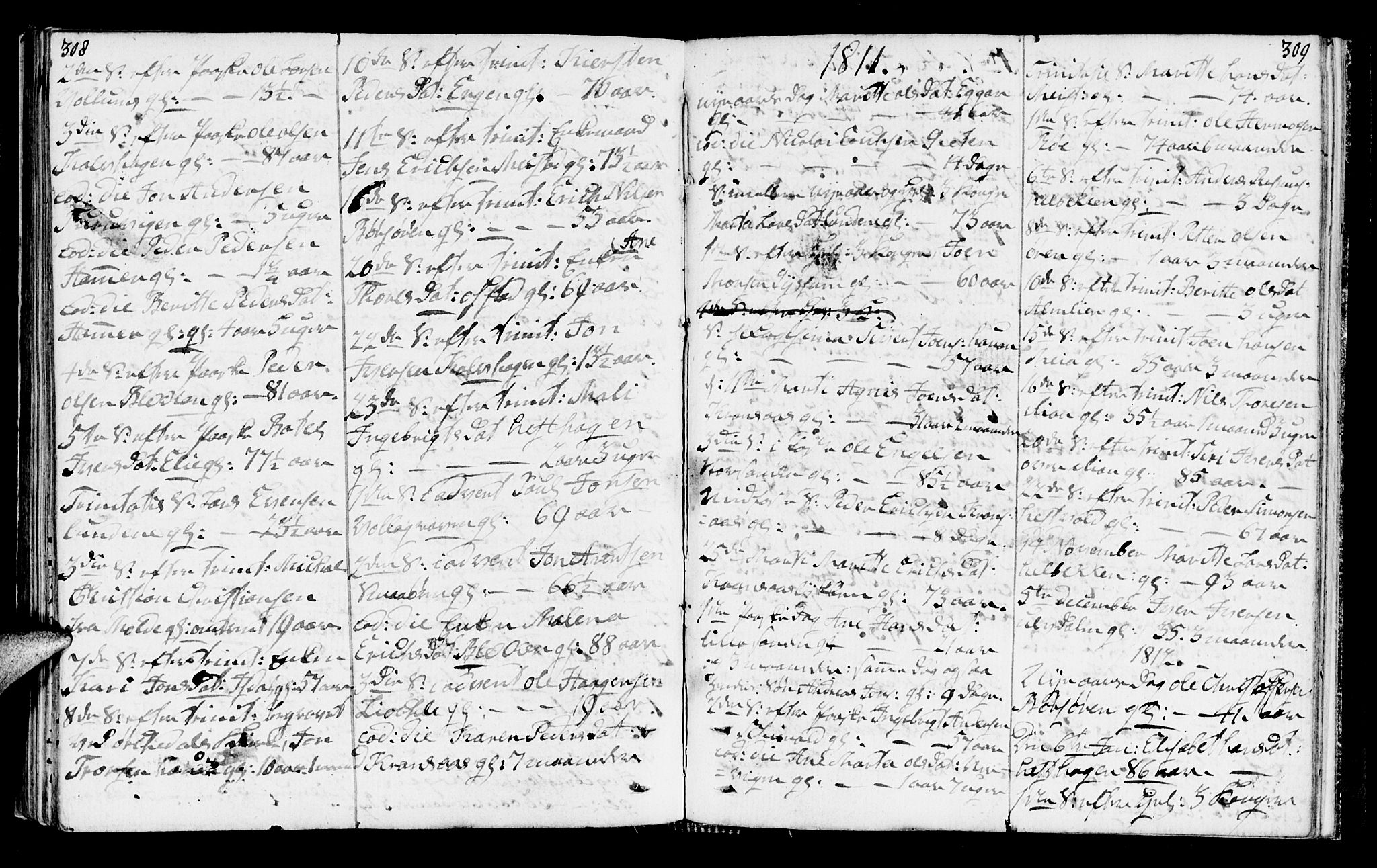 Ministerialprotokoller, klokkerbøker og fødselsregistre - Sør-Trøndelag, SAT/A-1456/665/L0769: Parish register (official) no. 665A04, 1803-1816, p. 308-309