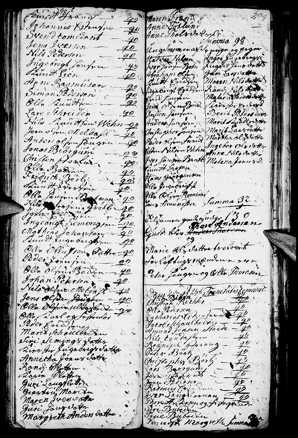 Kvikne prestekontor, SAH/PREST-064/H/Ha/Haa/L0001: Parish register (official) no. 1, 1740-1756, p. 298-299