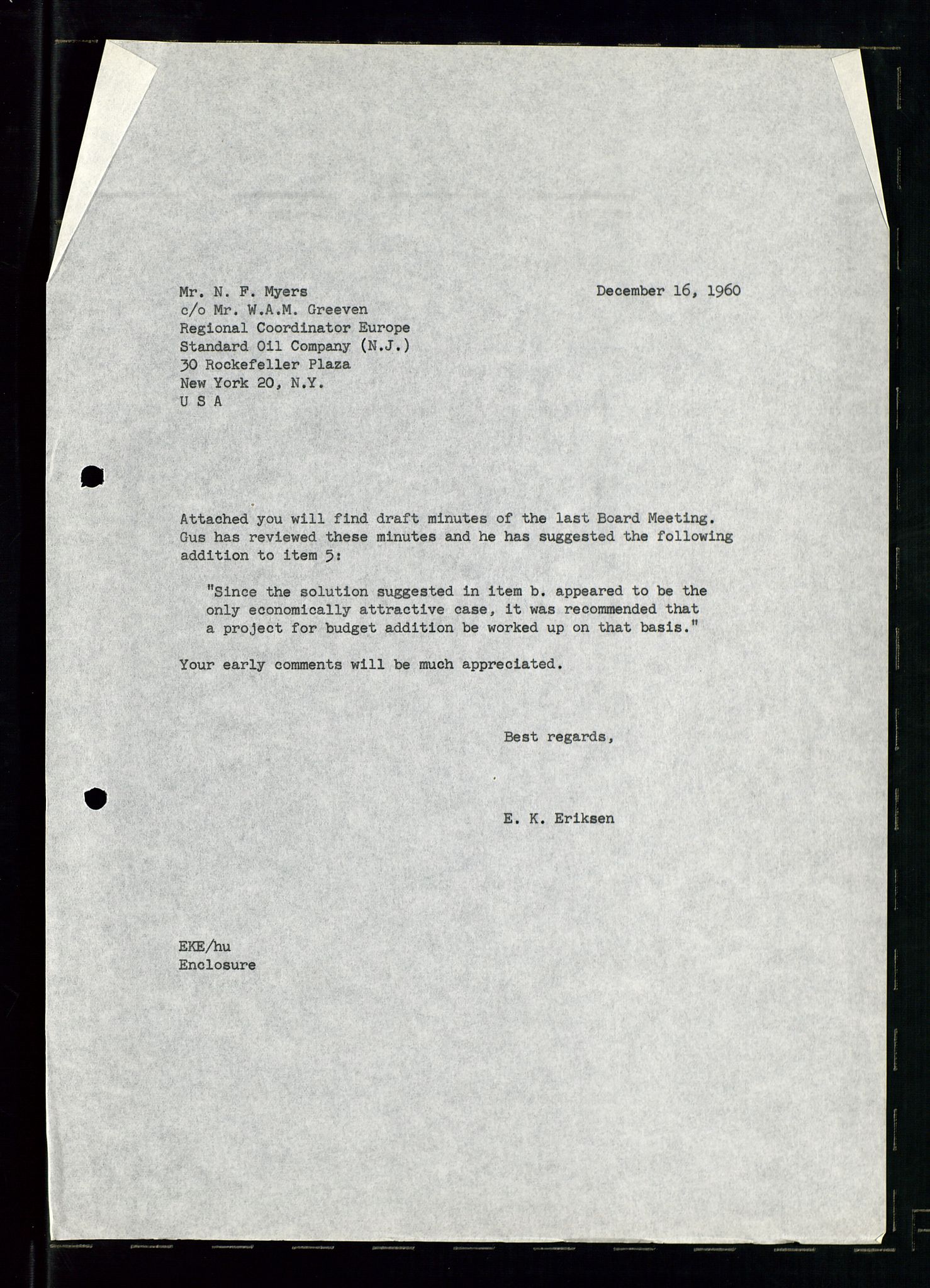 PA 1537 - A/S Essoraffineriet Norge, AV/SAST-A-101957/A/Aa/L0001/0001: Styremøter / Styremøter, board meetings, 1959-1961, p. 87