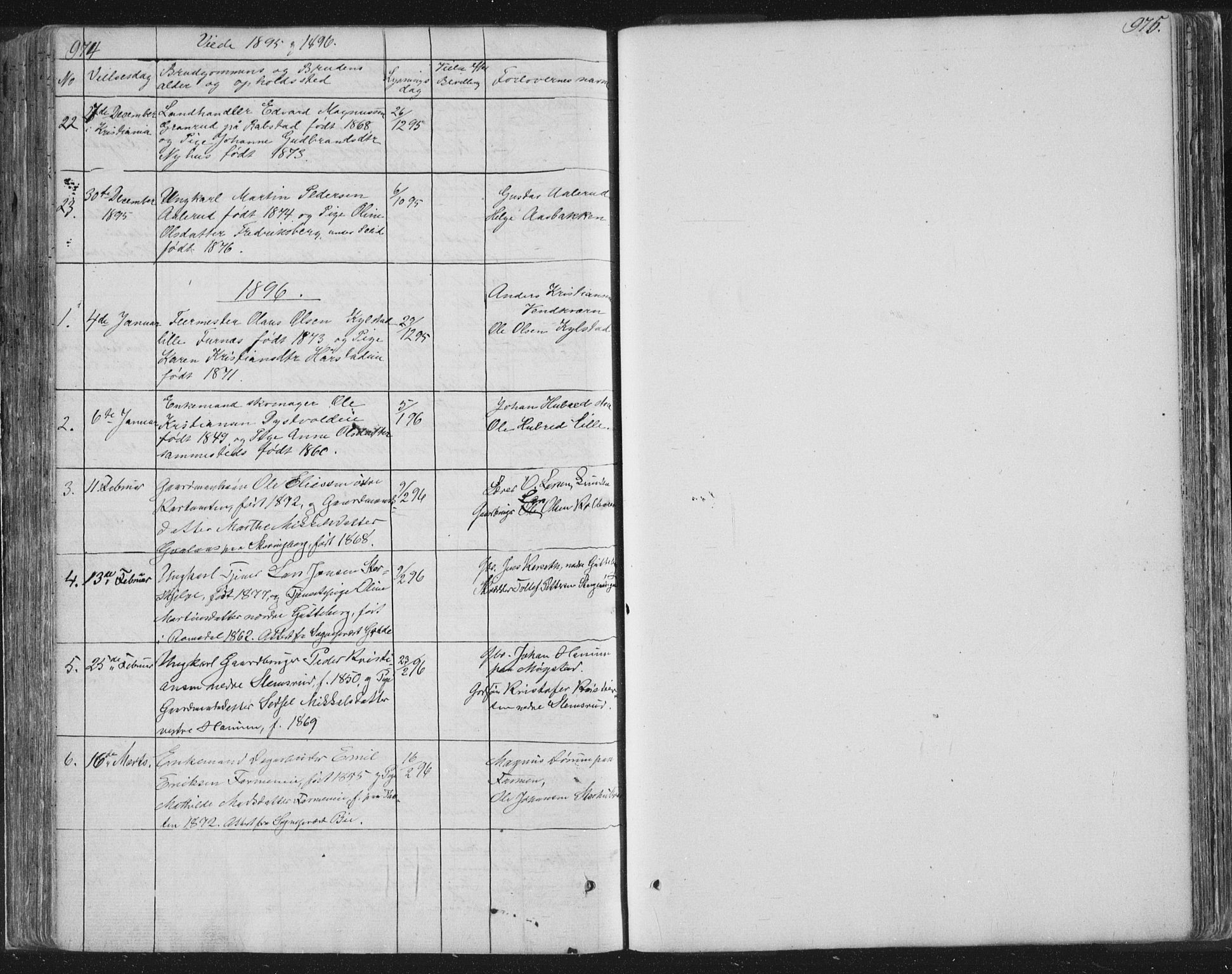 Vang prestekontor, Hedmark, AV/SAH-PREST-008/H/Ha/Hab/L0010B: Parish register (copy) no. 10b, 1854-1896, p. 974-975