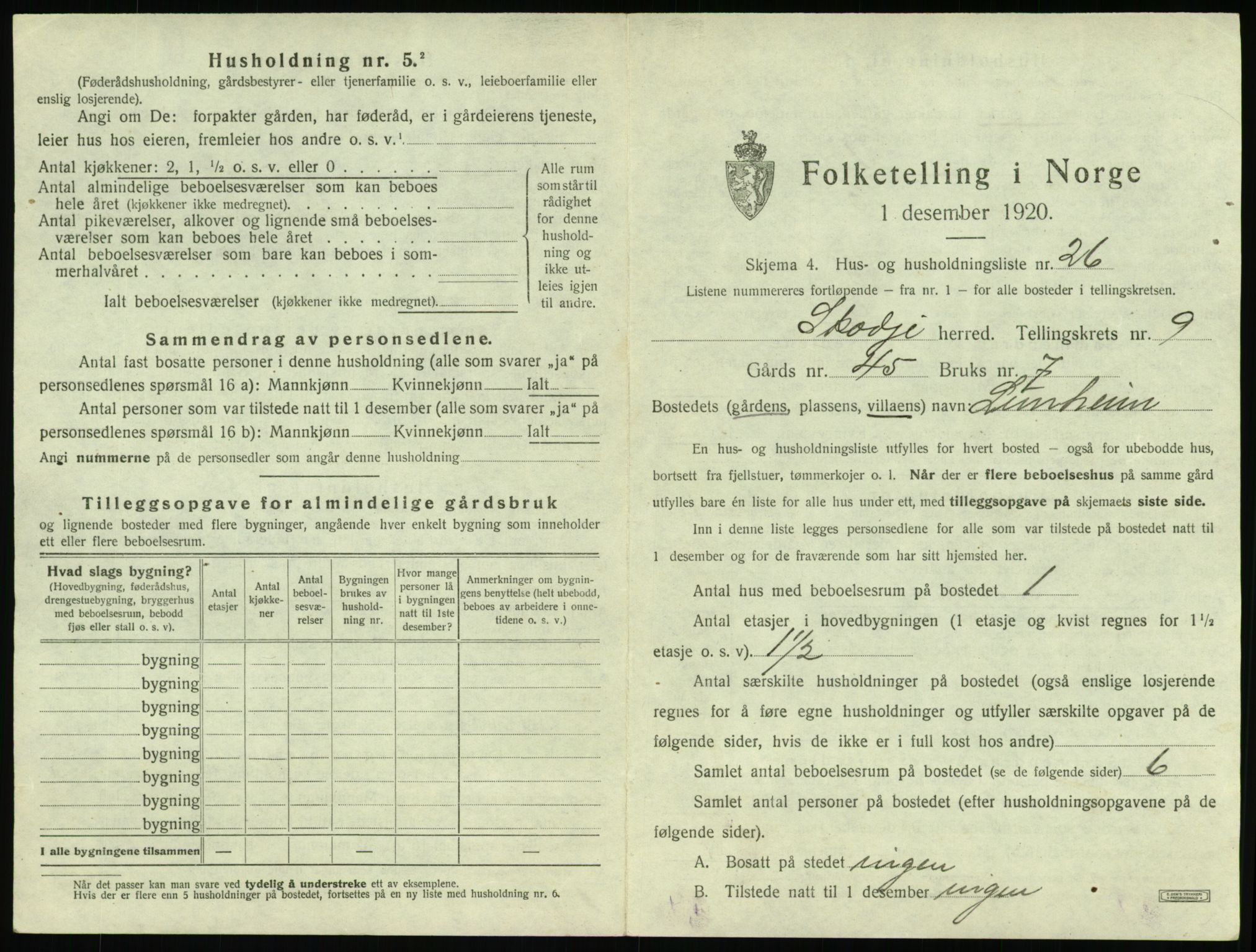 SAT, 1920 census for Skodje, 1920, p. 657