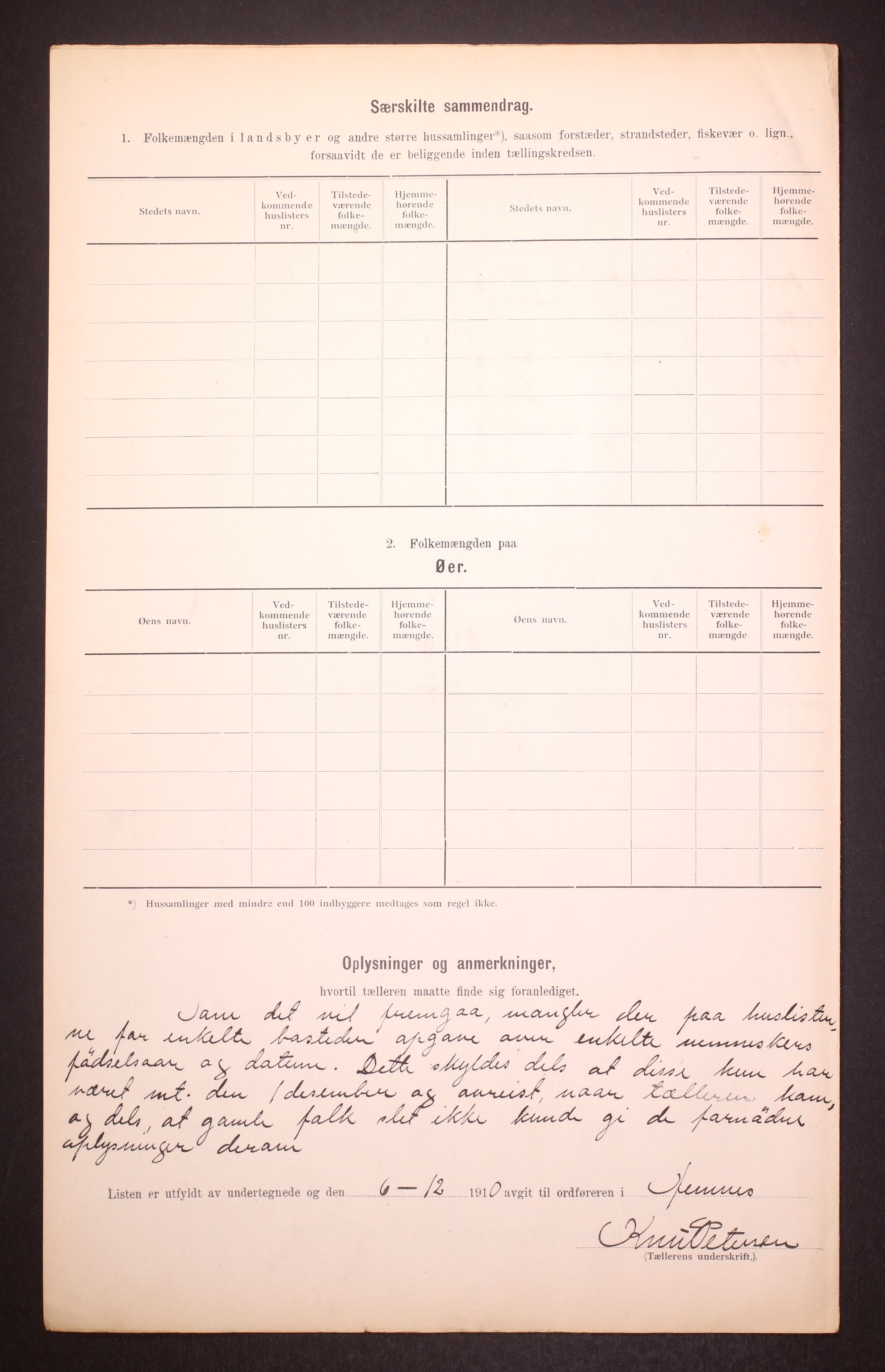 RA, 1910 census for Hemnes, 1910, p. 33