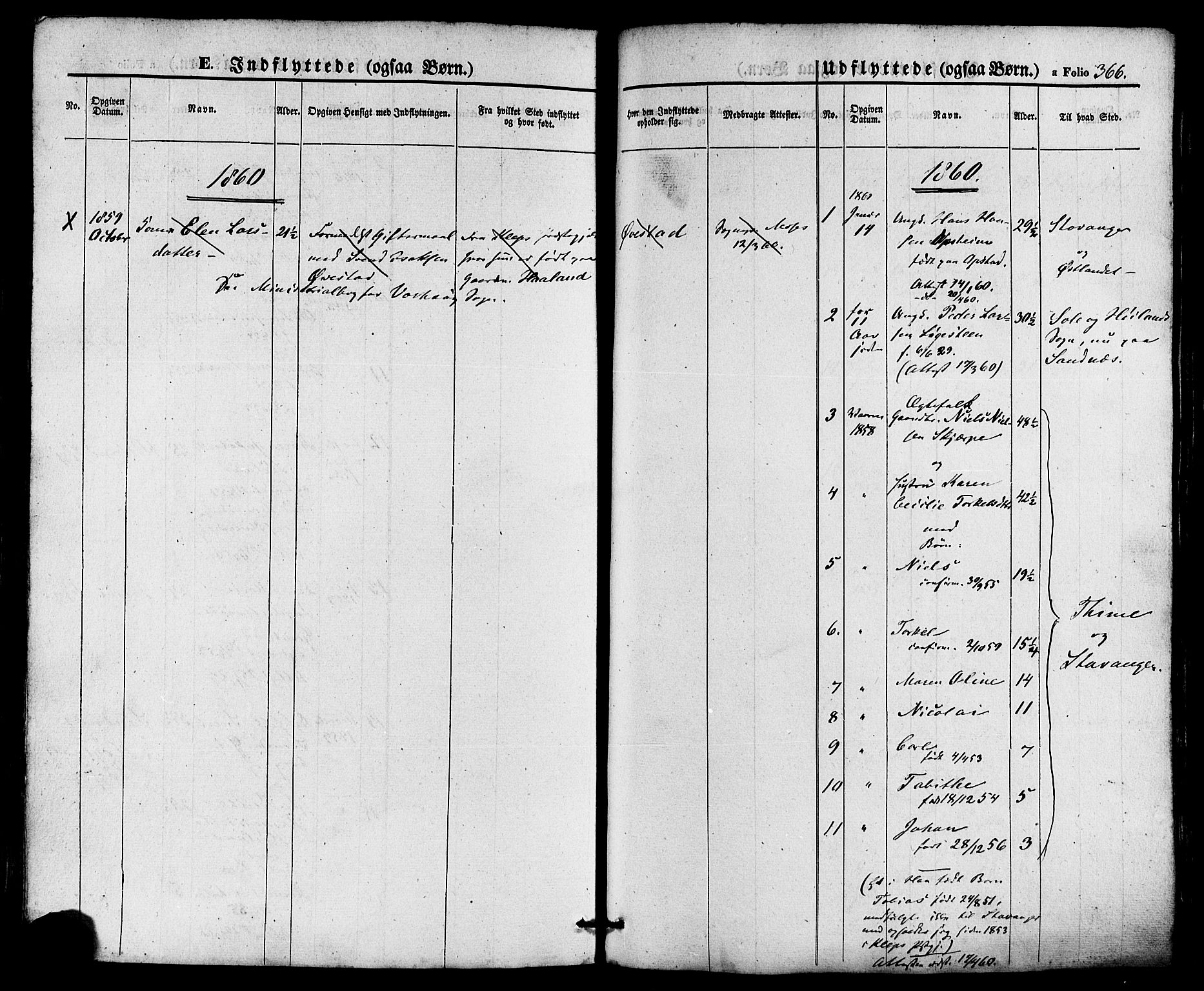 Hå sokneprestkontor, AV/SAST-A-101801/001/30BA/L0008: Parish register (official) no. A 7, 1853-1878, p. 366