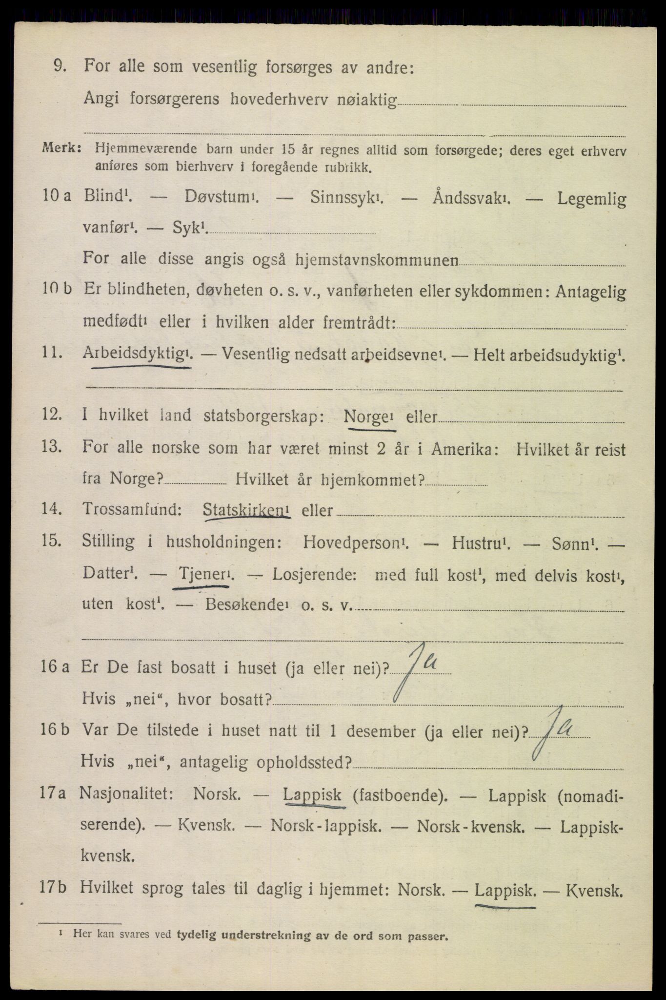 SAT, 1920 census for Evenes, 1920, p. 12749