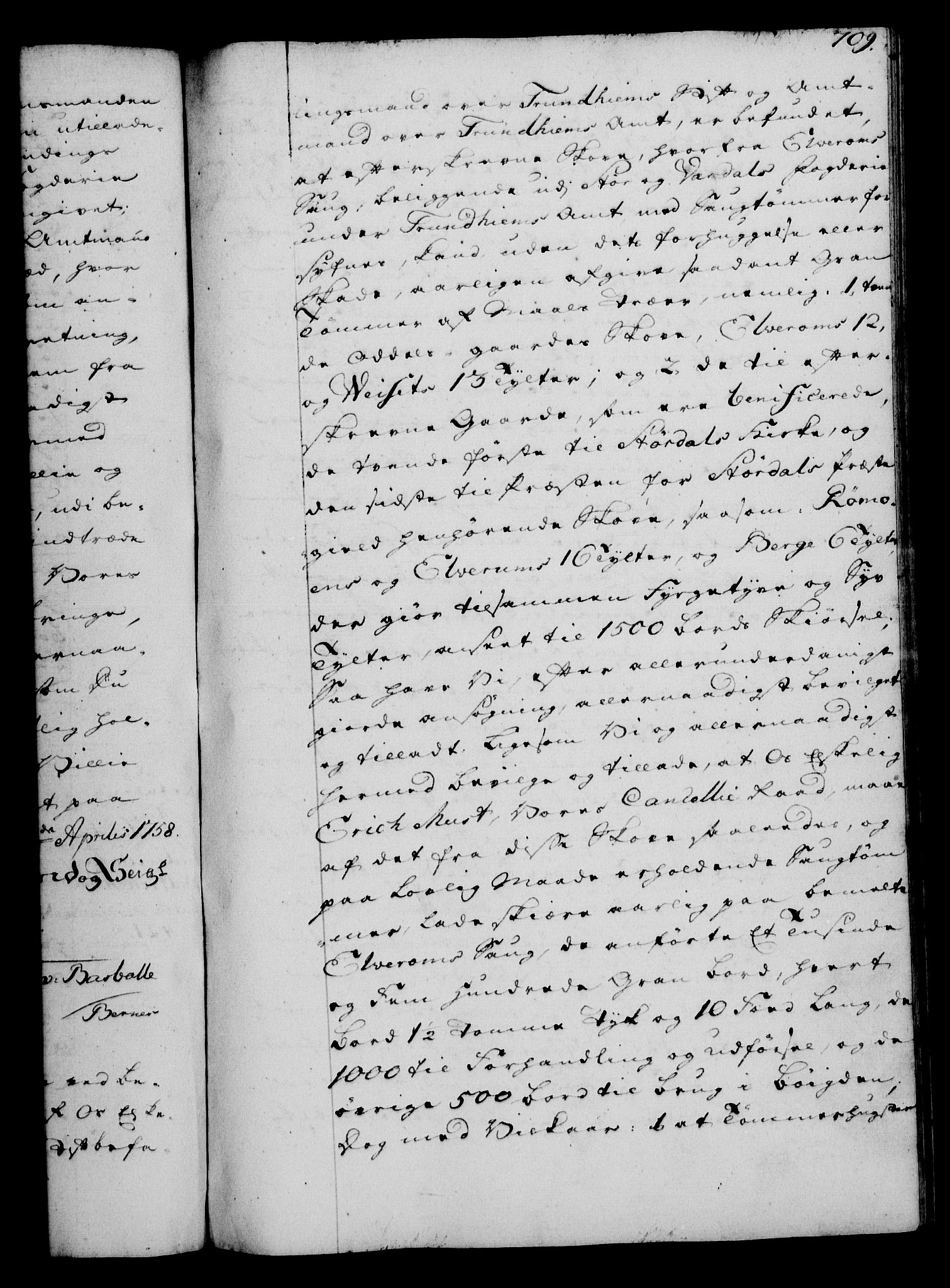 Rentekammeret, Kammerkanselliet, RA/EA-3111/G/Gg/Gga/L0006: Norsk ekspedisjonsprotokoll med register (merket RK 53.6), 1749-1759, p. 709