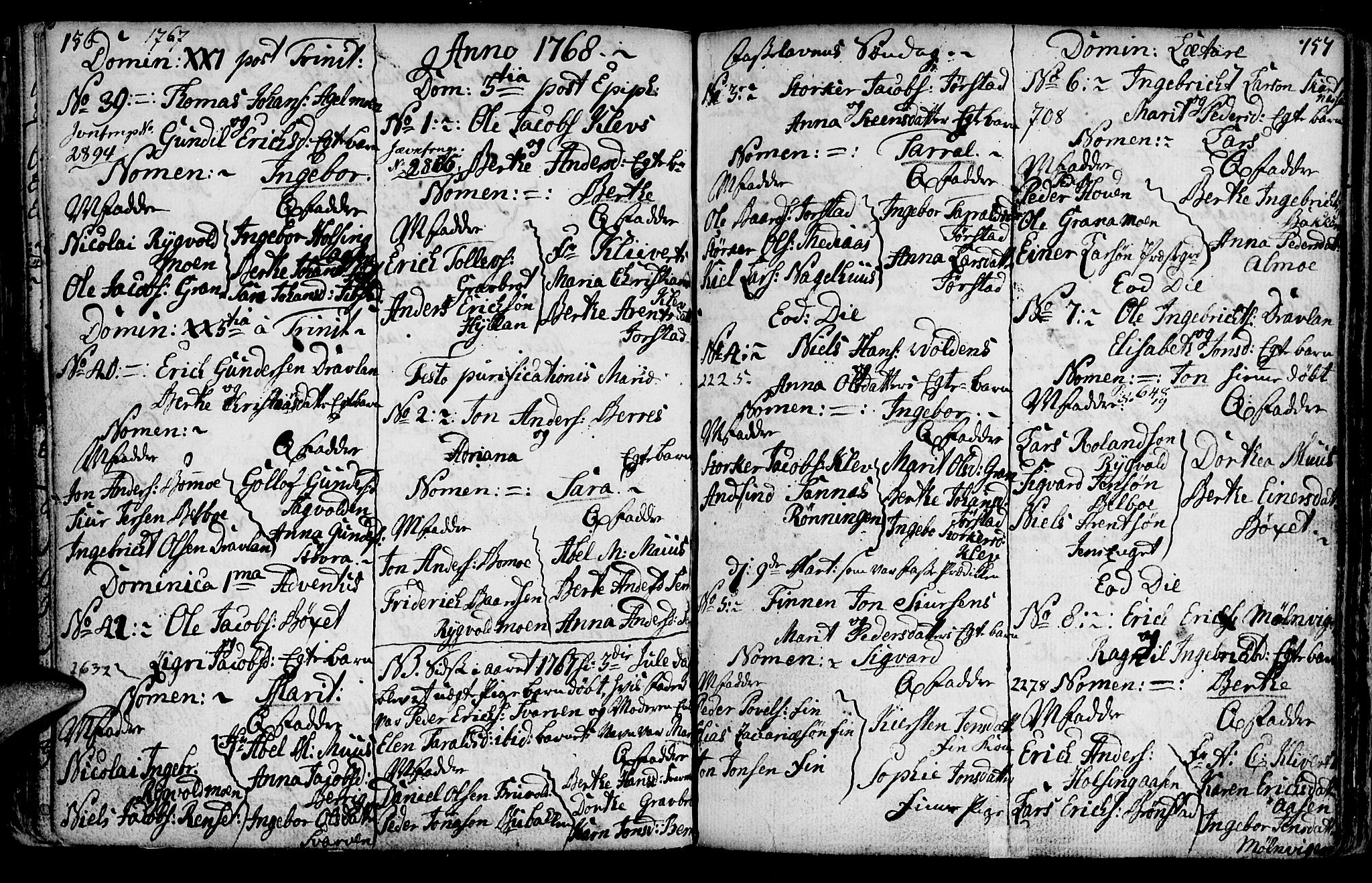 Ministerialprotokoller, klokkerbøker og fødselsregistre - Nord-Trøndelag, SAT/A-1458/749/L0467: Parish register (official) no. 749A01, 1733-1787, p. 156-157