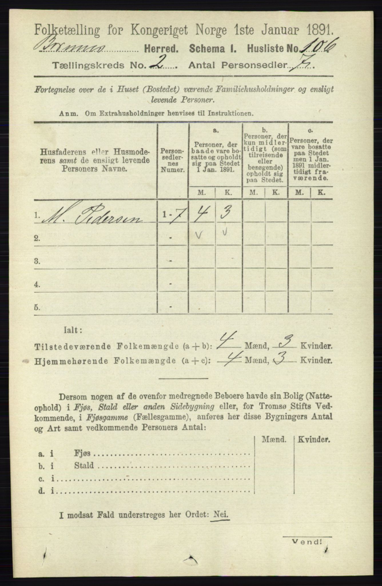 RA, 1891 census for 0219 Bærum, 1891, p. 1063