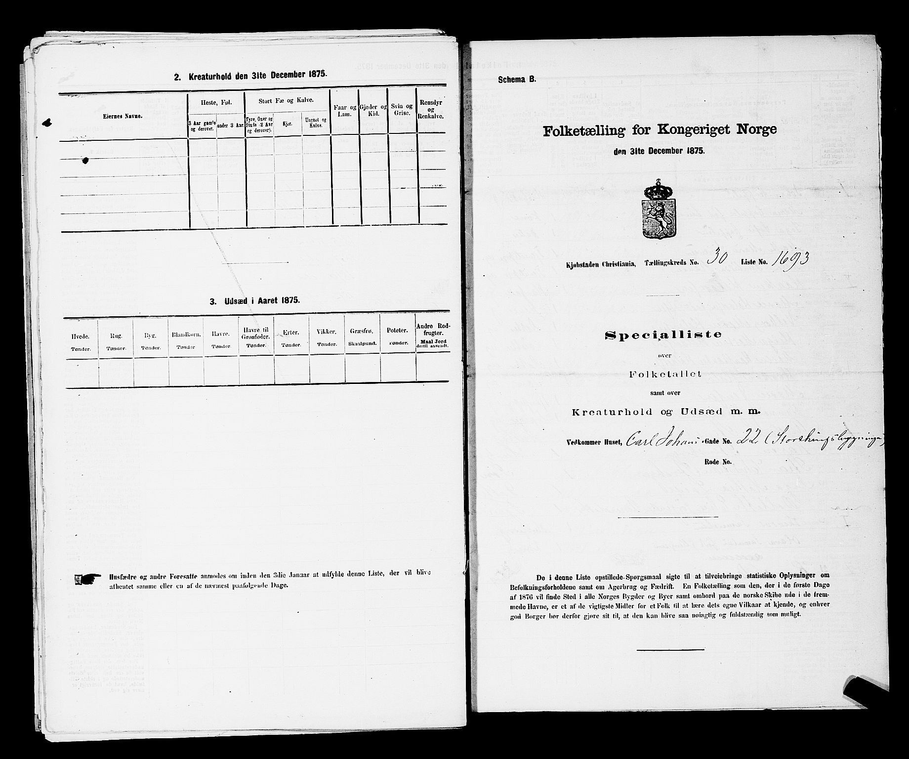 RA, 1875 census for 0301 Kristiania, 1875, p. 4929