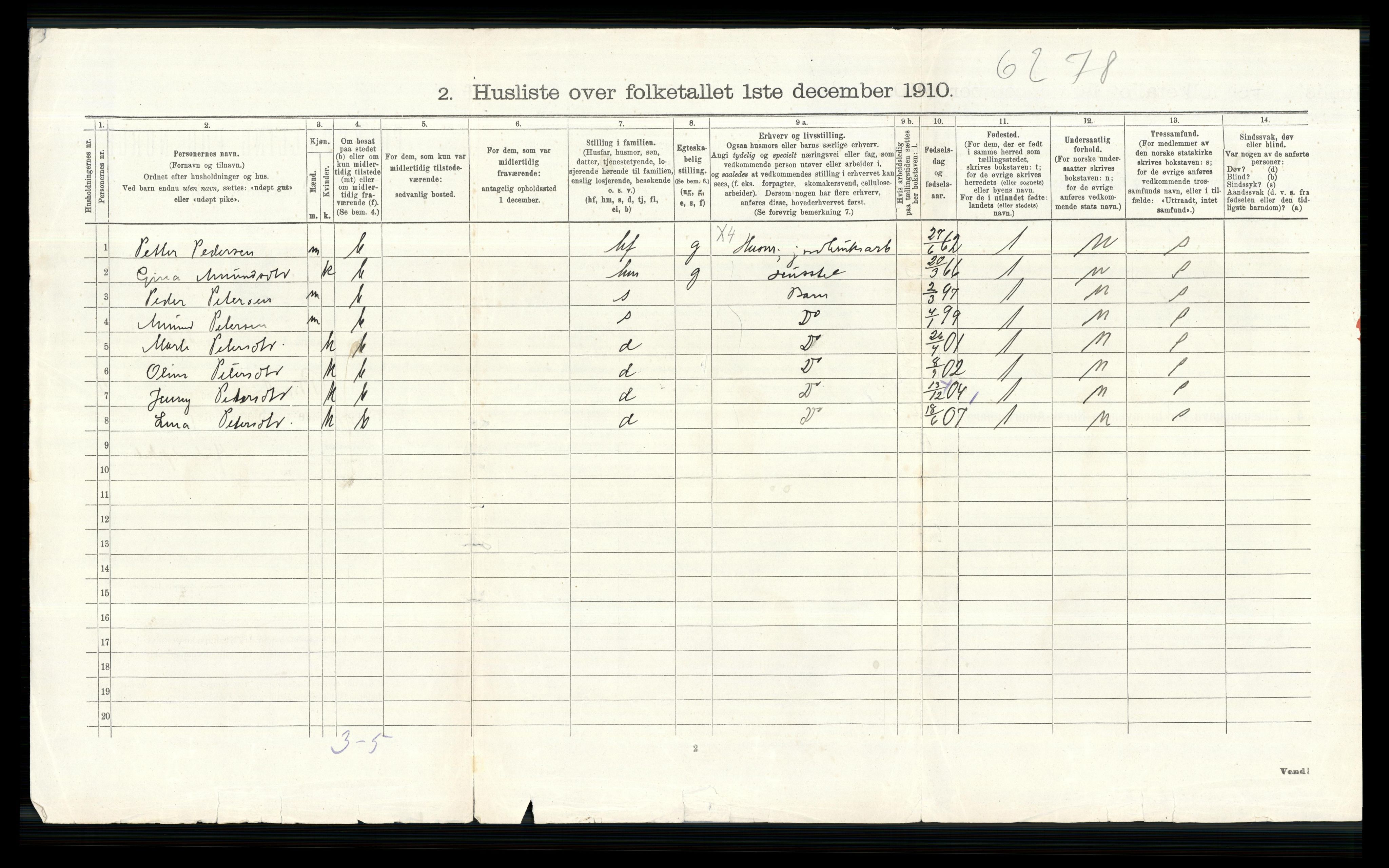 RA, 1910 census for Brandbu, 1910, p. 985