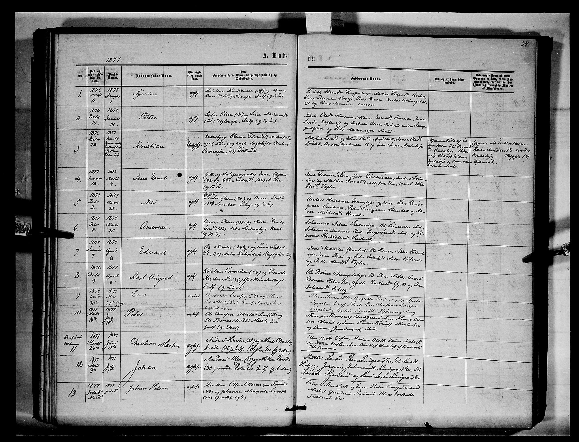 Stange prestekontor, SAH/PREST-002/K/L0015: Parish register (official) no. 15, 1862-1879, p. 34