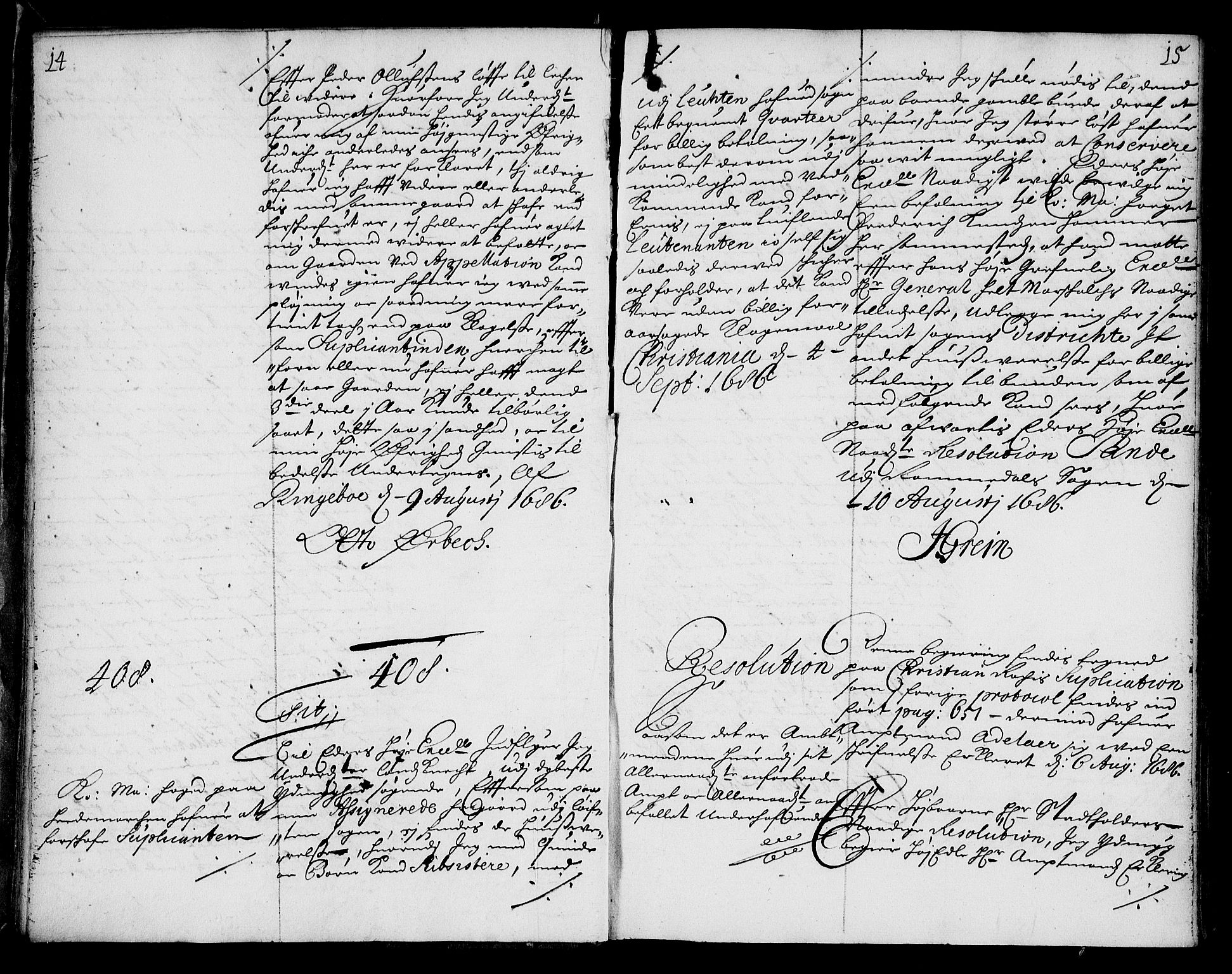 Stattholderembetet 1572-1771, AV/RA-EA-2870/Ae/L0003: Supplikasjons- og resolusjonsprotokoll, 1686-1687, p. 14-15