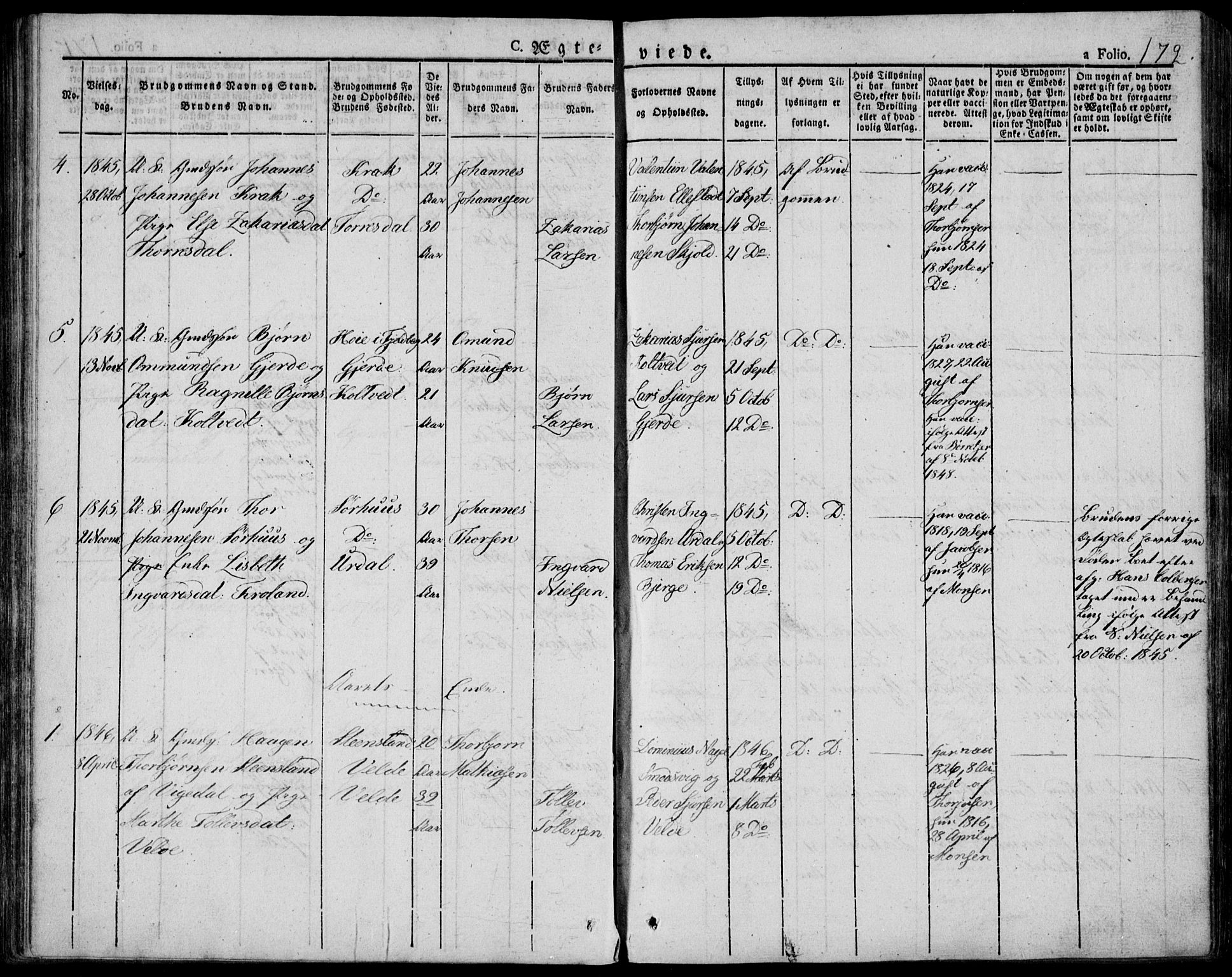 Skjold sokneprestkontor, AV/SAST-A-101847/H/Ha/Haa/L0005: Parish register (official) no. A 5, 1830-1856, p. 172