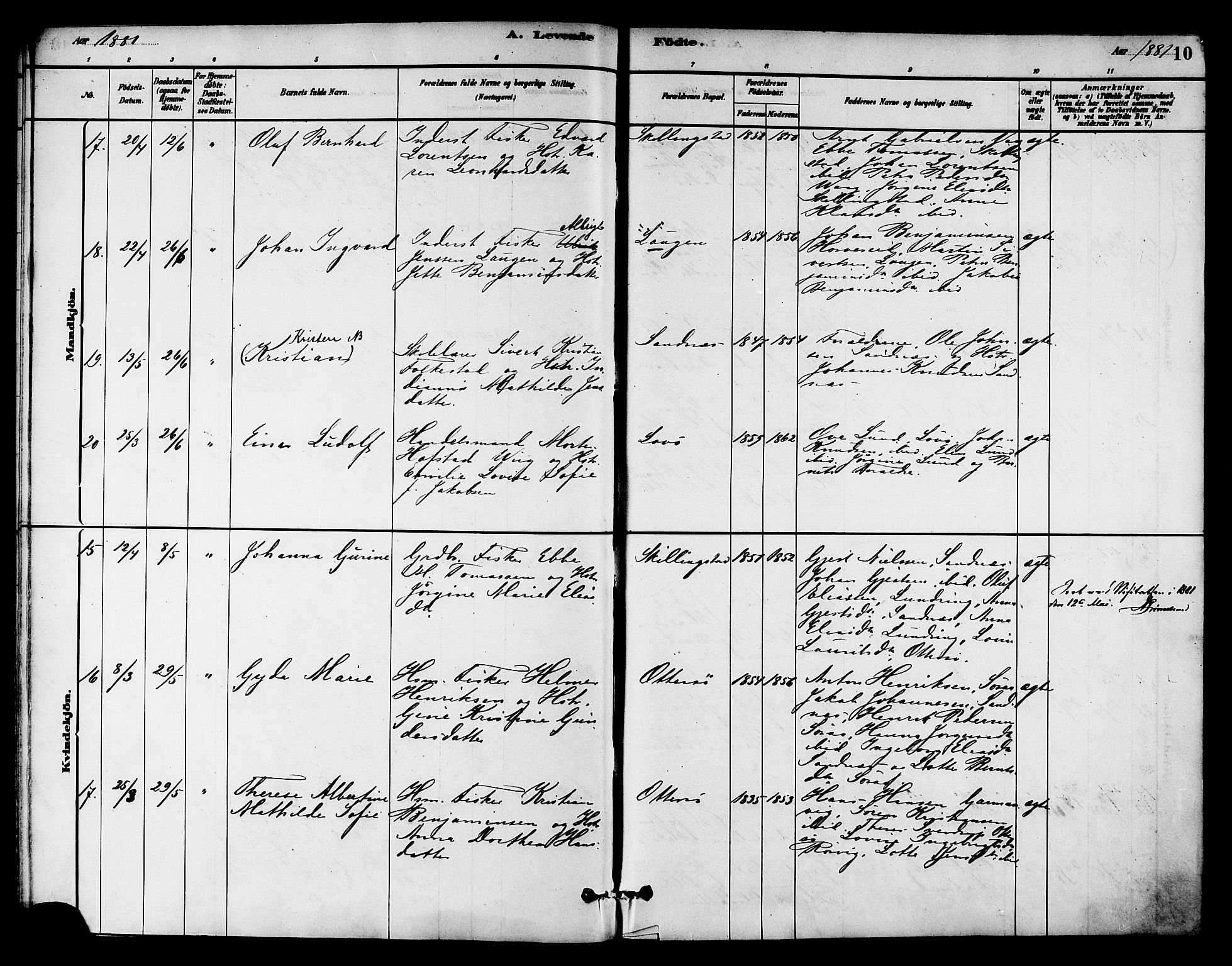 Ministerialprotokoller, klokkerbøker og fødselsregistre - Nord-Trøndelag, AV/SAT-A-1458/784/L0672: Parish register (official) no. 784A07, 1880-1887, p. 10