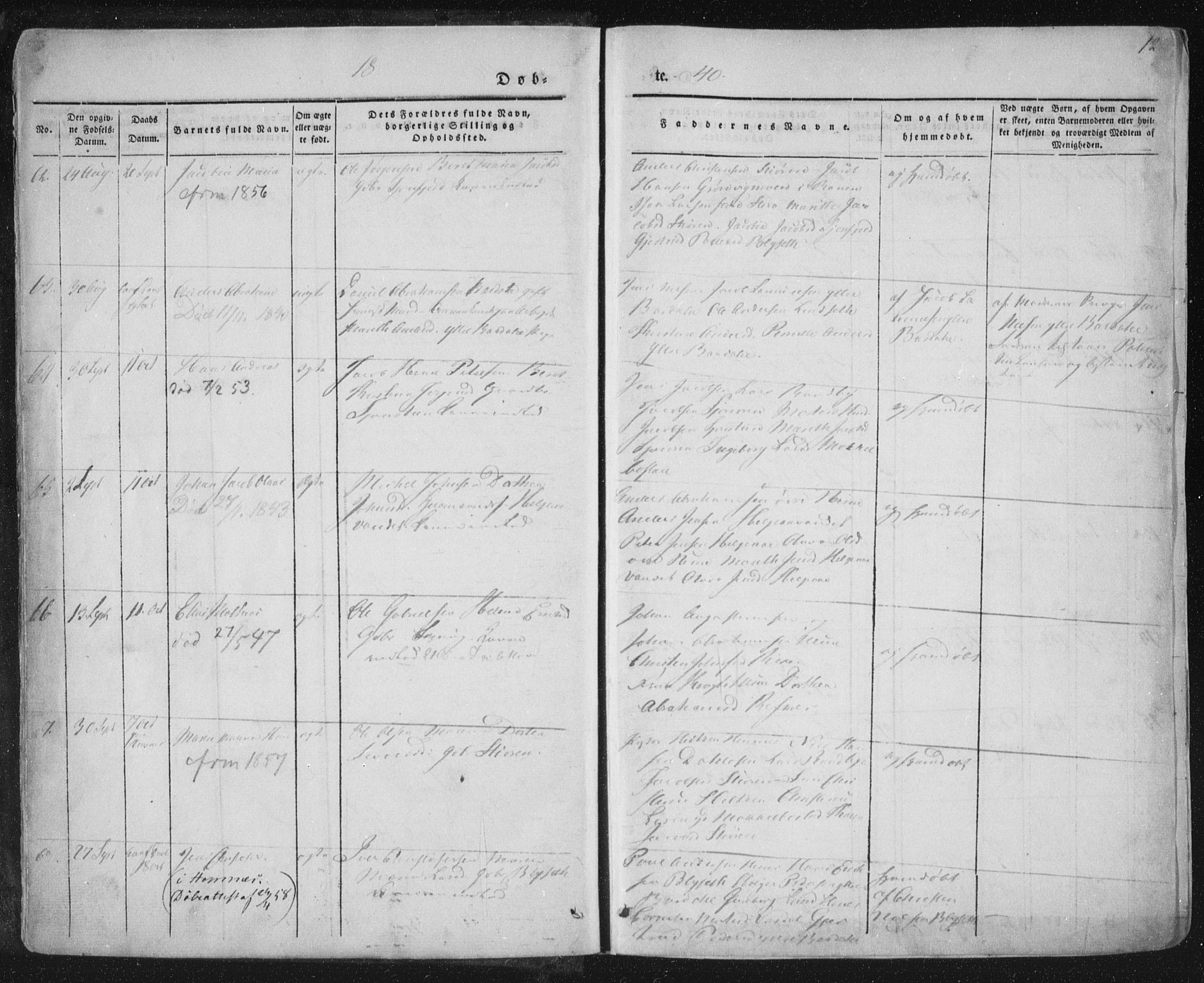 Ministerialprotokoller, klokkerbøker og fødselsregistre - Nordland, AV/SAT-A-1459/838/L0549: Parish register (official) no. 838A07, 1840-1854, p. 12