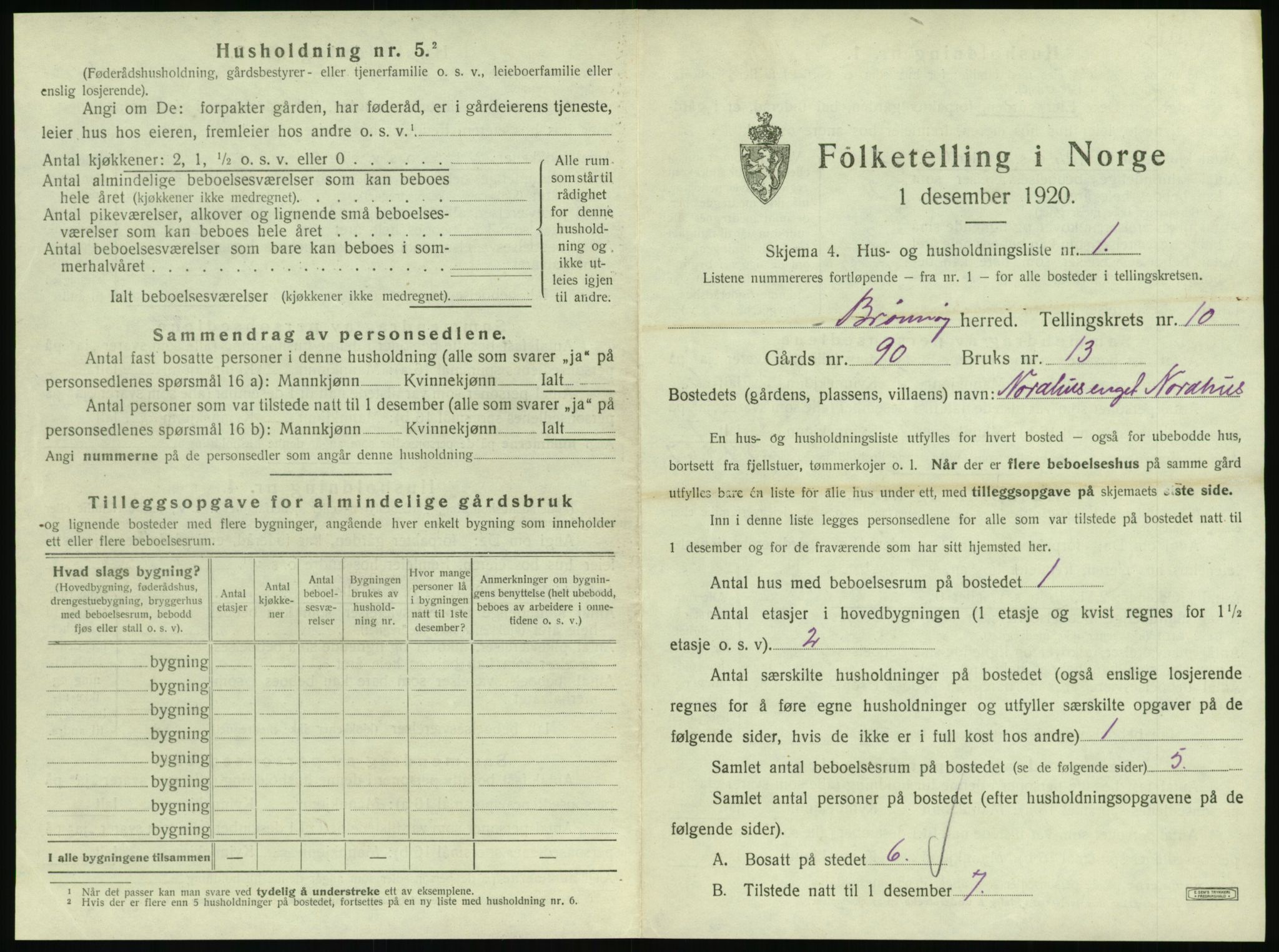 SAT, 1920 census for Brønnøy, 1920, p. 976