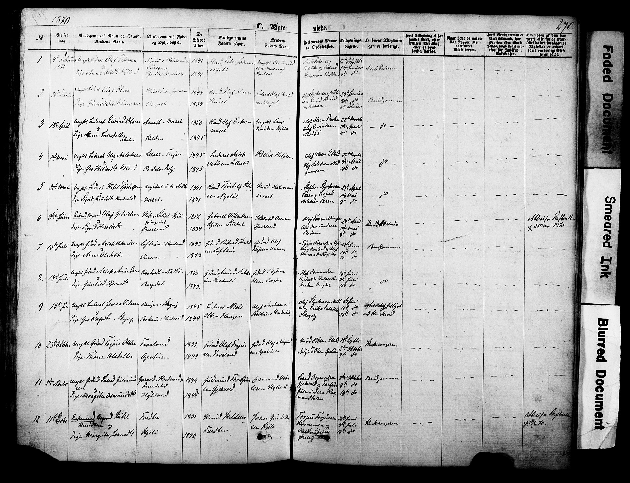 Vinje kirkebøker, SAKO/A-312/F/Fa/L0005: Parish register (official) no. I 5, 1870-1886, p. 270