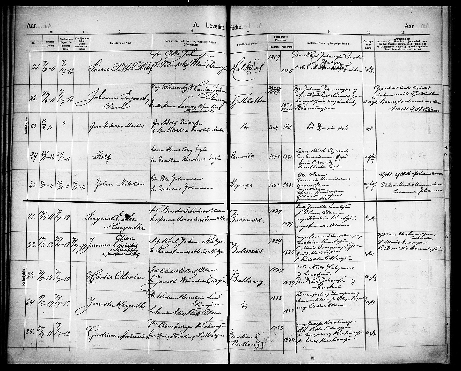 Ministerialprotokoller, klokkerbøker og fødselsregistre - Nordland, SAT/A-1459/863/L0916: Parish register (copy) no. 863C06, 1907-1921