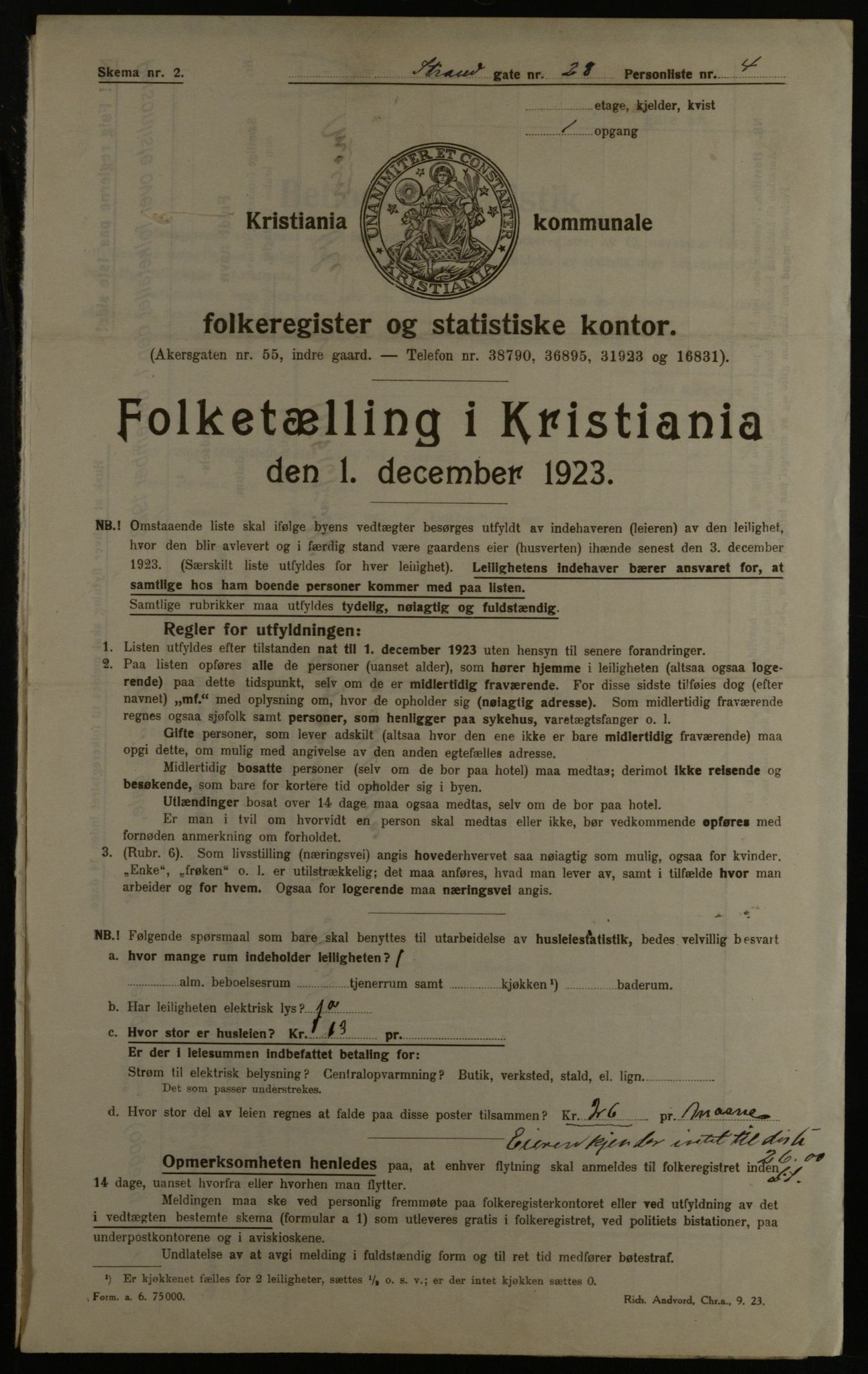 OBA, Municipal Census 1923 for Kristiania, 1923, p. 115087