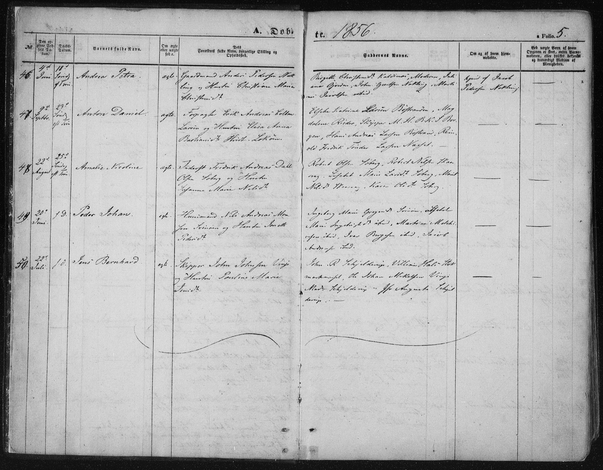 Ministerialprotokoller, klokkerbøker og fødselsregistre - Nordland, AV/SAT-A-1459/891/L1300: Parish register (official) no. 891A05, 1856-1870, p. 5