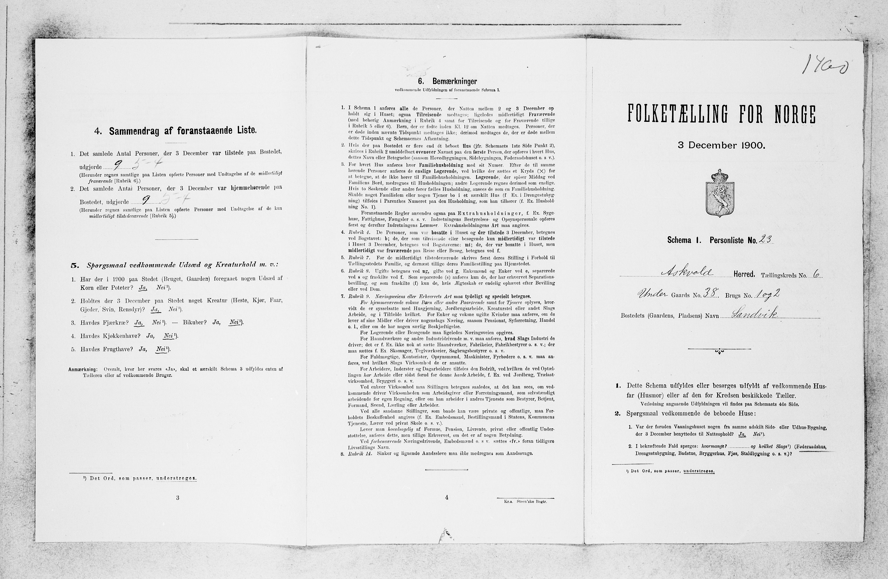 SAB, 1900 census for Askvoll, 1900, p. 512