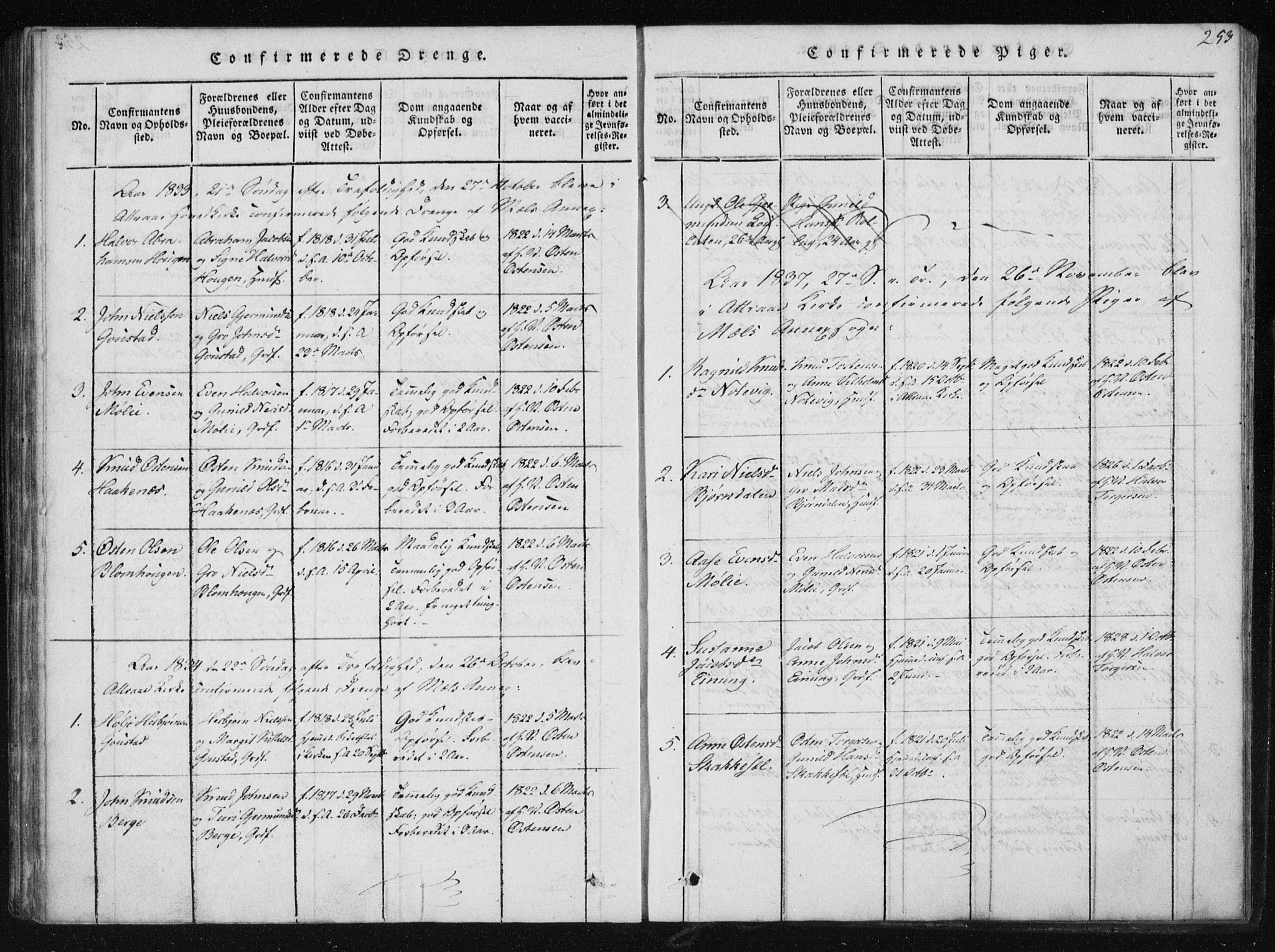 Tinn kirkebøker, SAKO/A-308/F/Fb/L0001: Parish register (official) no. II 1, 1815-1843, p. 253