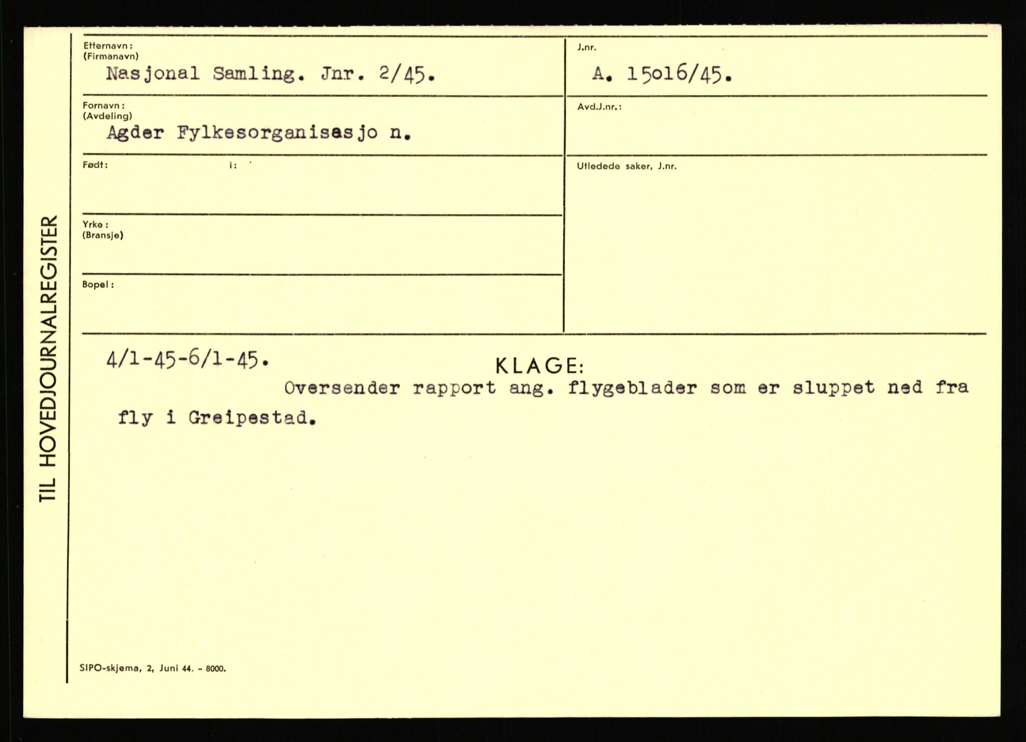 Statspolitiet - Hovedkontoret / Osloavdelingen, AV/RA-S-1329/C/Ca/L0011: Molberg - Nøstvold, 1943-1945, p. 1224