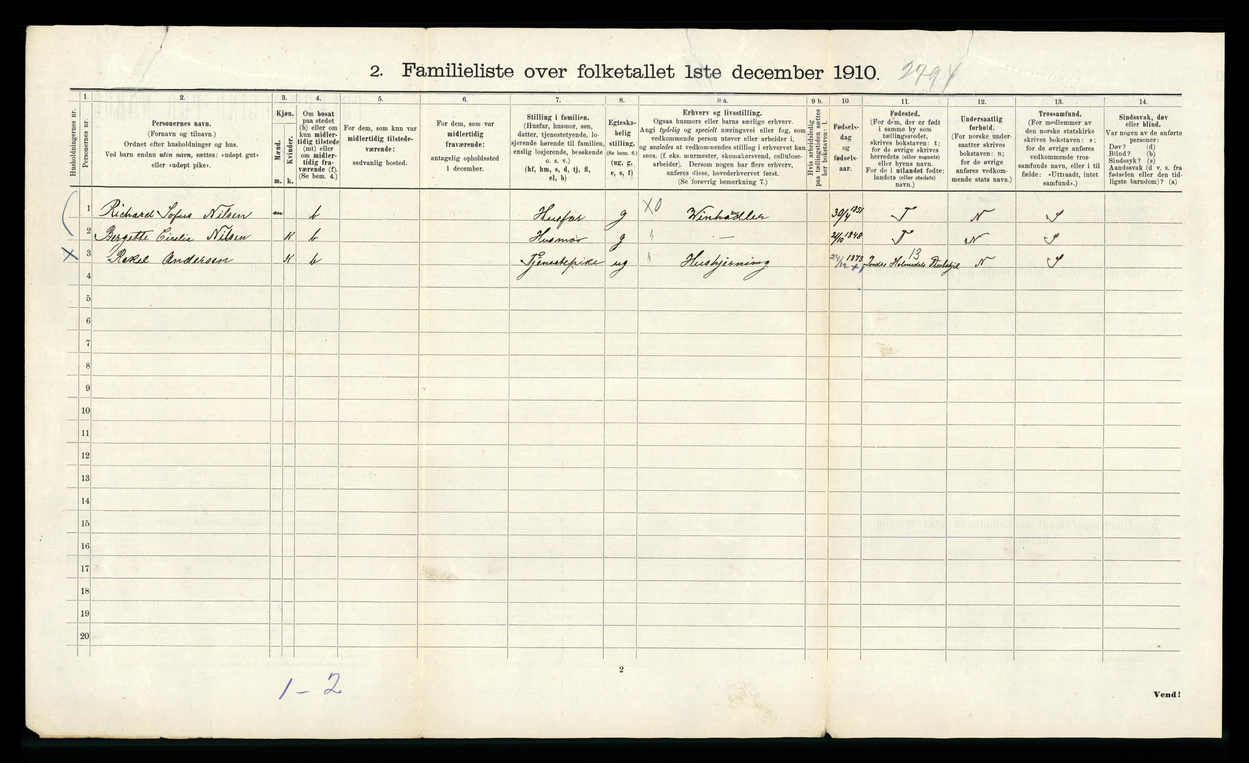 RA, 1910 census for Bergen, 1910, p. 6074