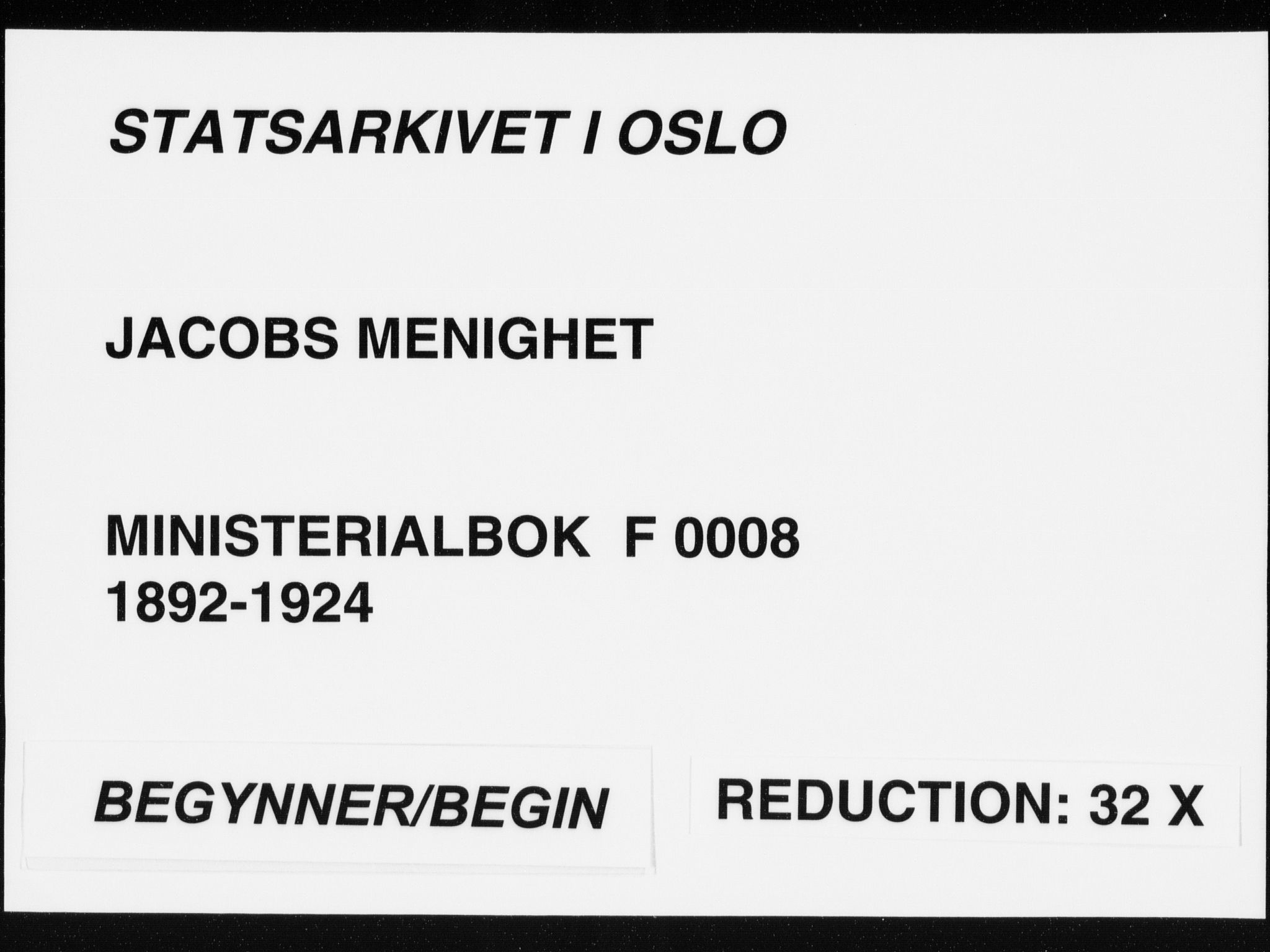 Jakob prestekontor Kirkebøker, AV/SAO-A-10850/F/Fa/L0008: Parish register (official) no. 8, 1892-1924