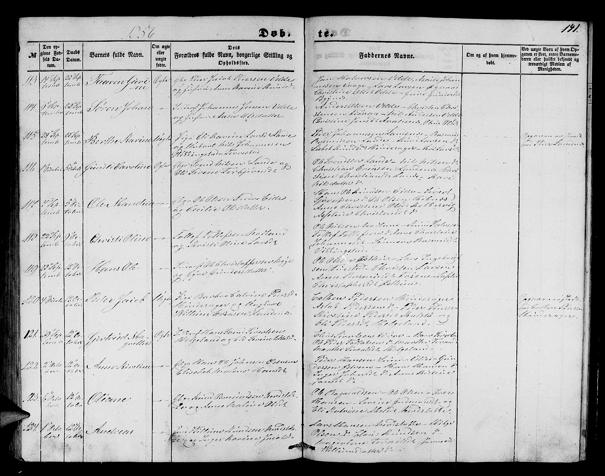 Avaldsnes sokneprestkontor, AV/SAST-A -101851/H/Ha/Hab/L0002: Parish register (copy) no. B 2, 1848-1856, p. 141