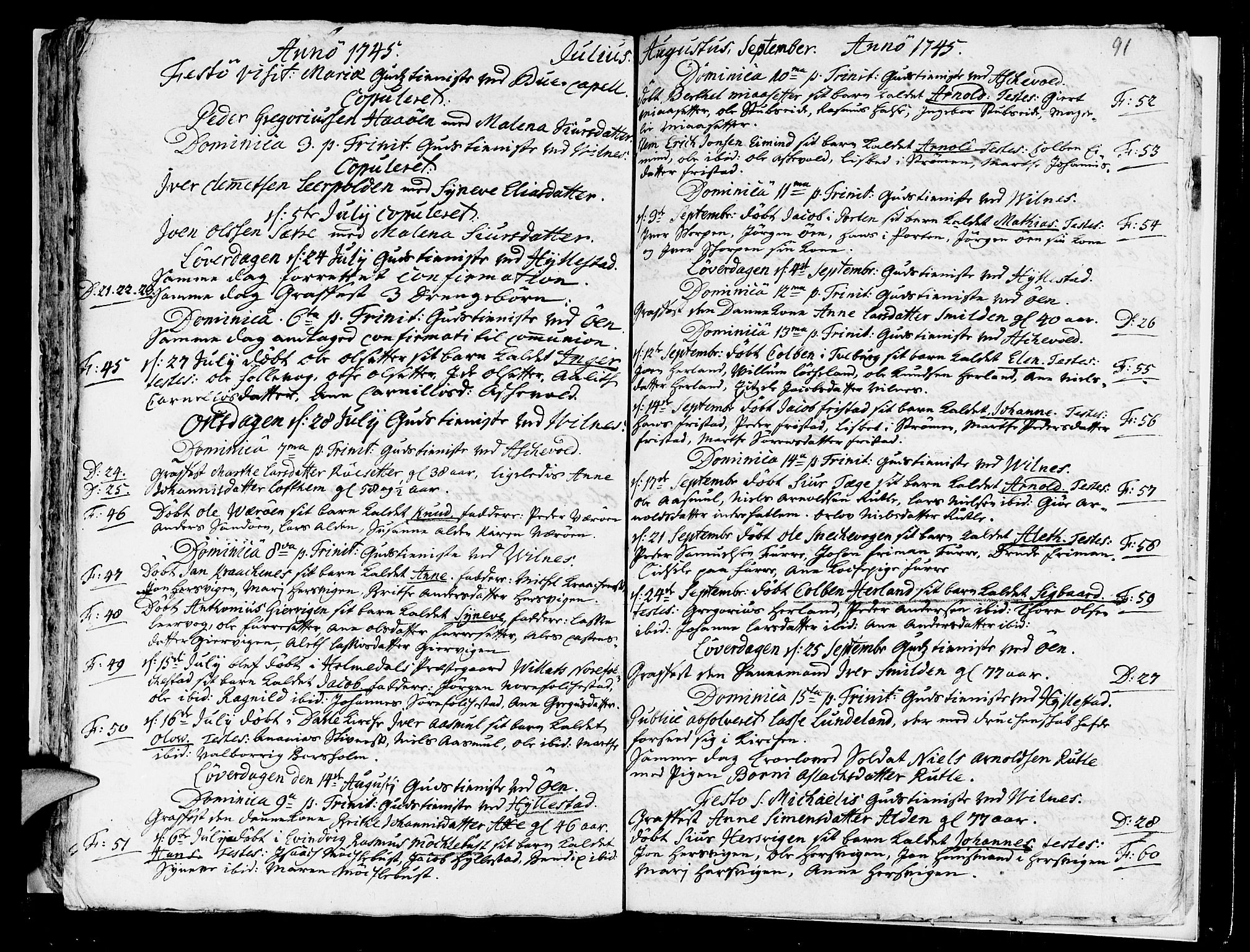 Askvoll sokneprestembete, AV/SAB-A-79501/H/Haa/Haaa/L0007: Parish register (official) no. A 7, 1739-1748, p. 91