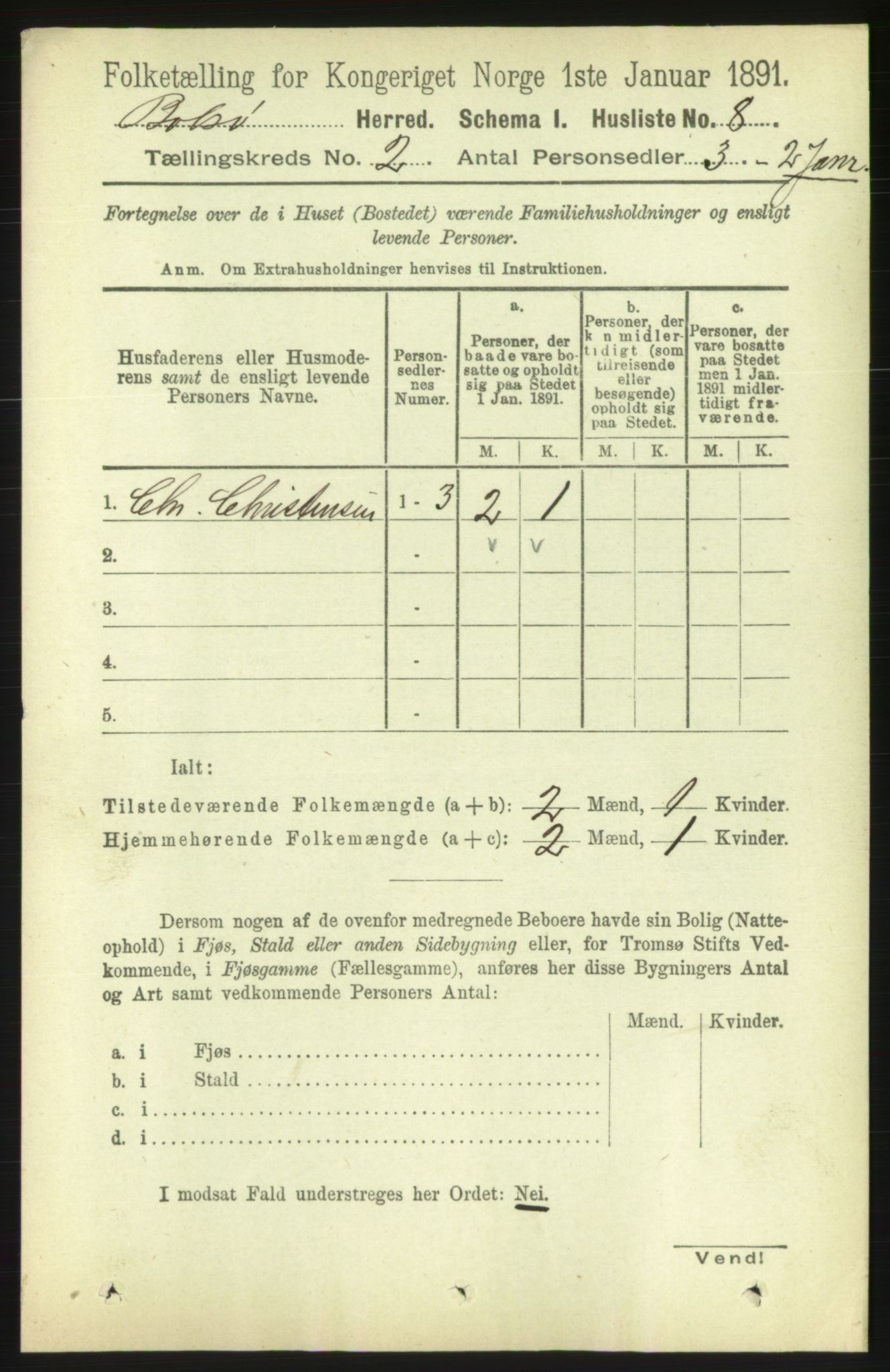 RA, 1891 census for 1544 Bolsøy, 1891, p. 854