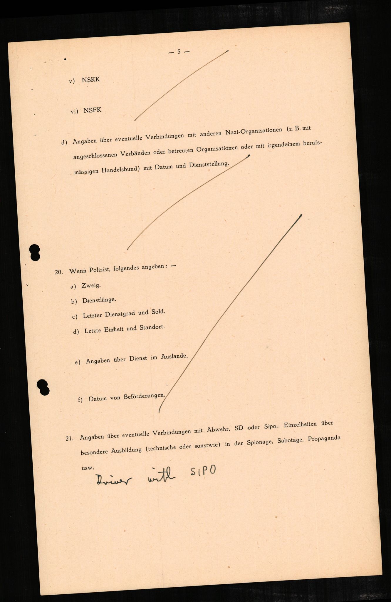 Forsvaret, Forsvarets overkommando II, RA/RAFA-3915/D/Db/L0003: CI Questionaires. Tyske okkupasjonsstyrker i Norge. Tyskere., 1945-1946, p. 290