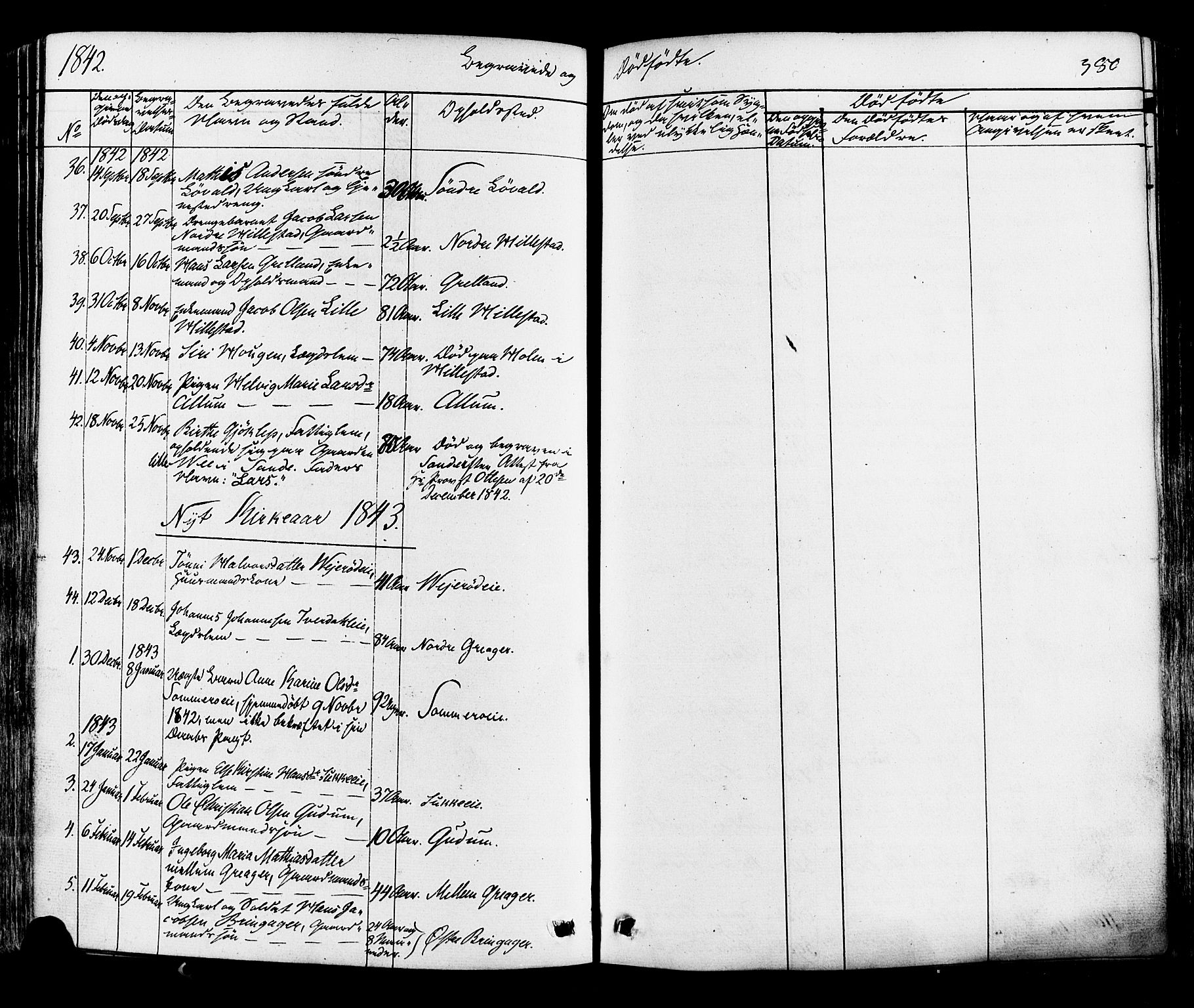 Botne kirkebøker, AV/SAKO-A-340/F/Fa/L0006: Parish register (official) no. I 6, 1836-1877, p. 380