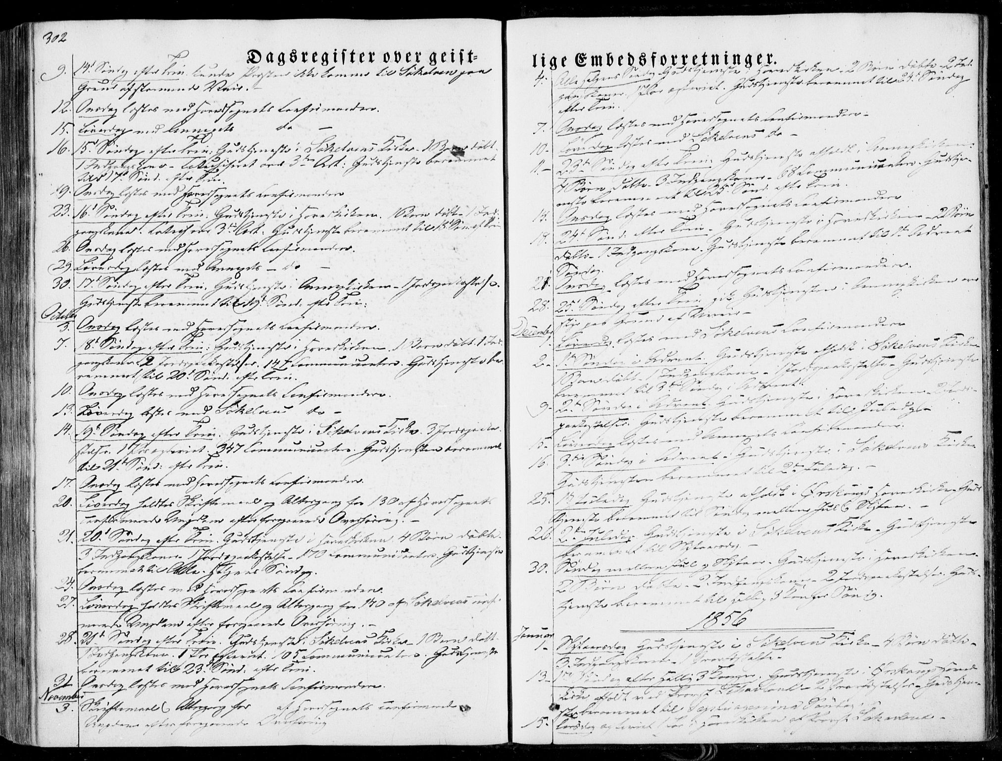 Ministerialprotokoller, klokkerbøker og fødselsregistre - Møre og Romsdal, SAT/A-1454/522/L0313: Parish register (official) no. 522A08, 1852-1862, p. 302