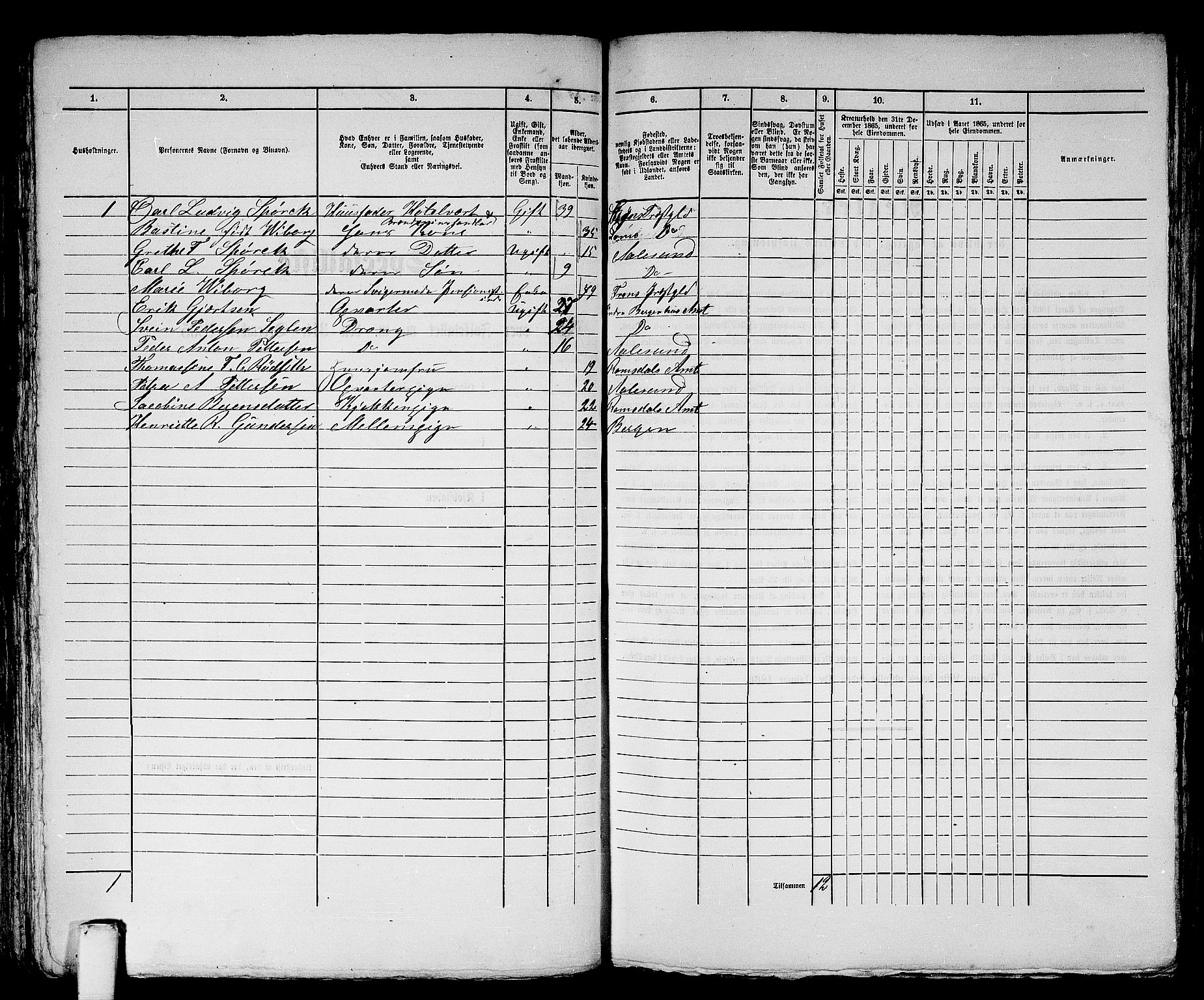 RA, 1865 census for Ålesund, 1865, p. 123