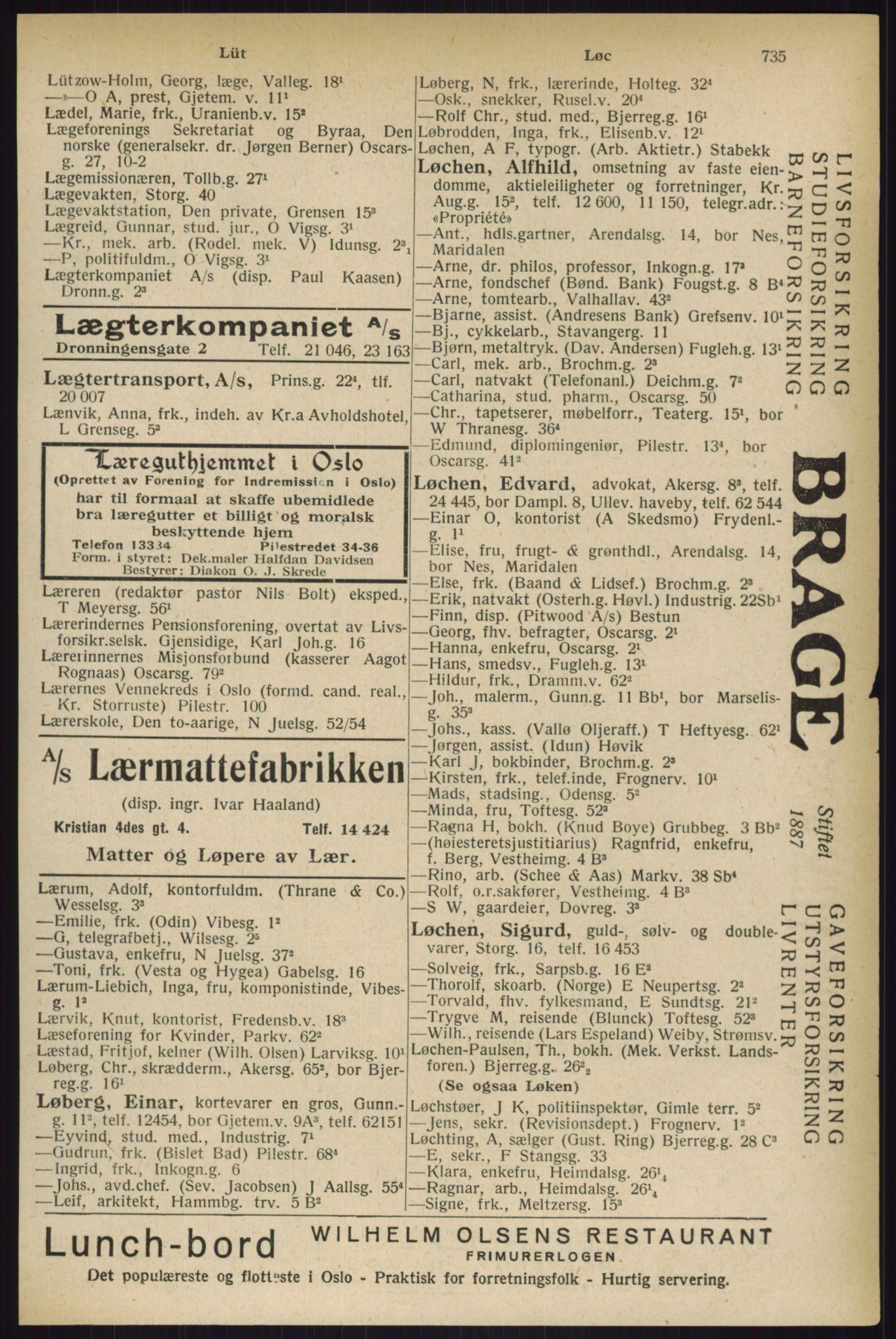 Kristiania/Oslo adressebok, PUBL/-, 1927, p. 735