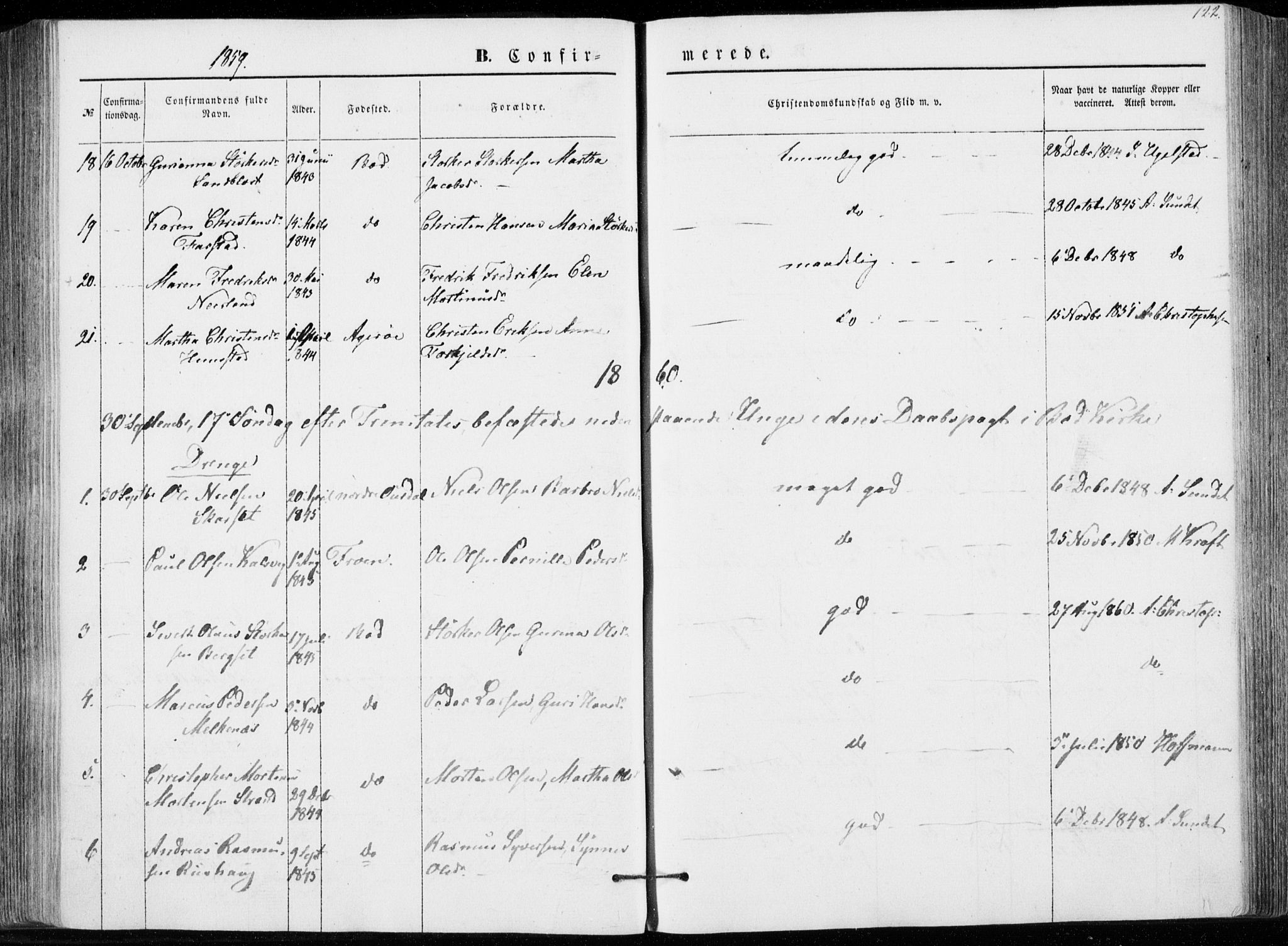 Ministerialprotokoller, klokkerbøker og fødselsregistre - Møre og Romsdal, AV/SAT-A-1454/566/L0767: Parish register (official) no. 566A06, 1852-1868, p. 122