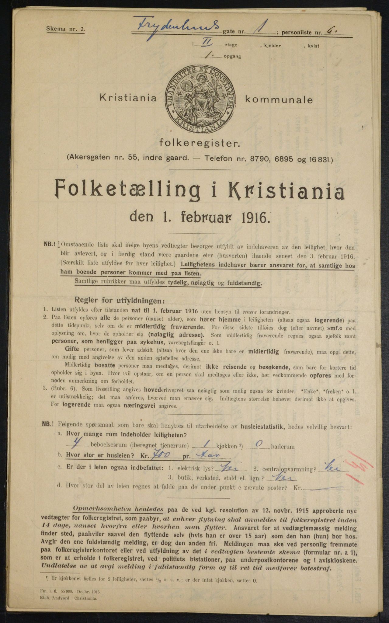 OBA, Municipal Census 1916 for Kristiania, 1916, p. 28541