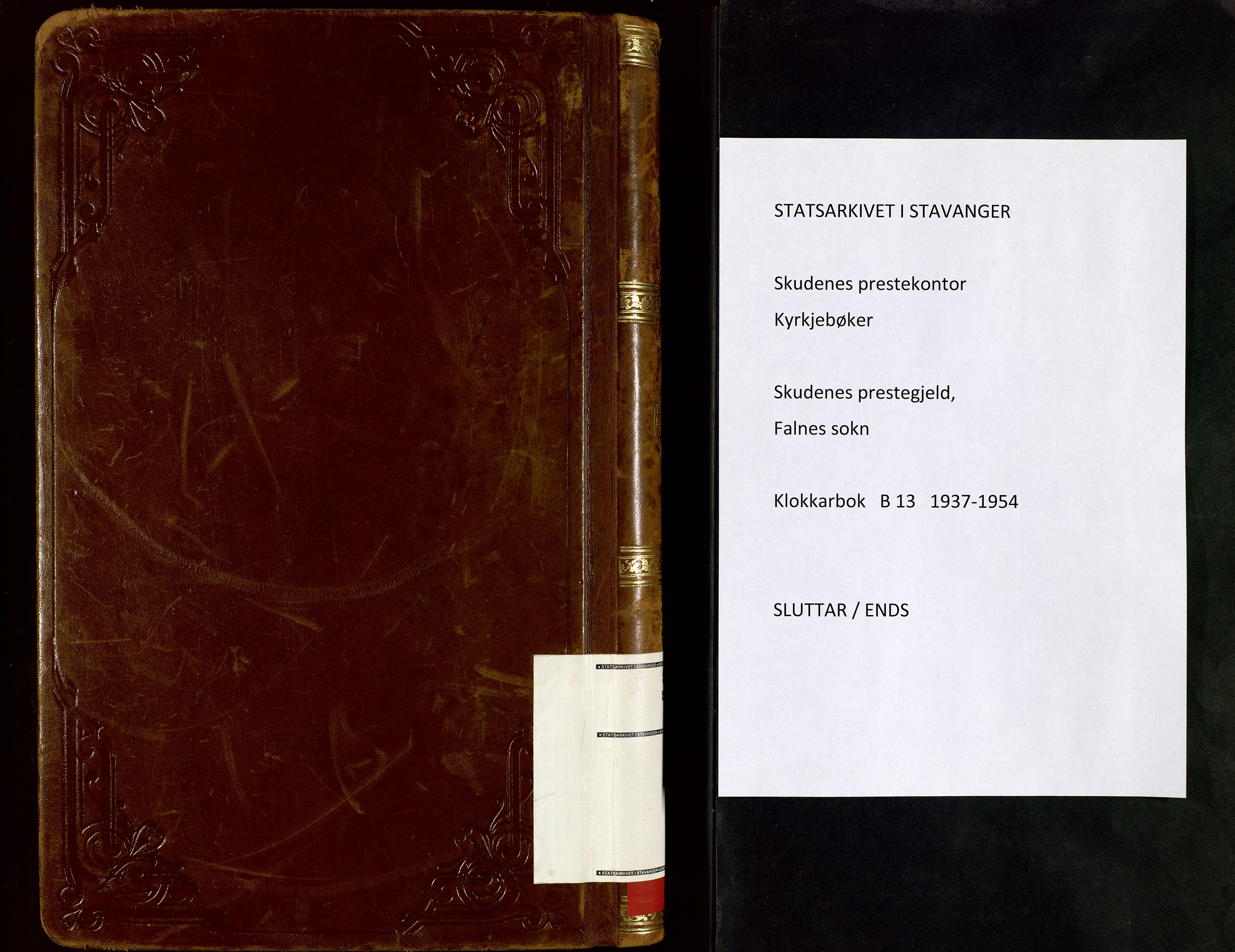 Skudenes sokneprestkontor, AV/SAST-A -101849/H/Ha/Hab/L0013: Parish register (copy) no. B 13, 1937-1954