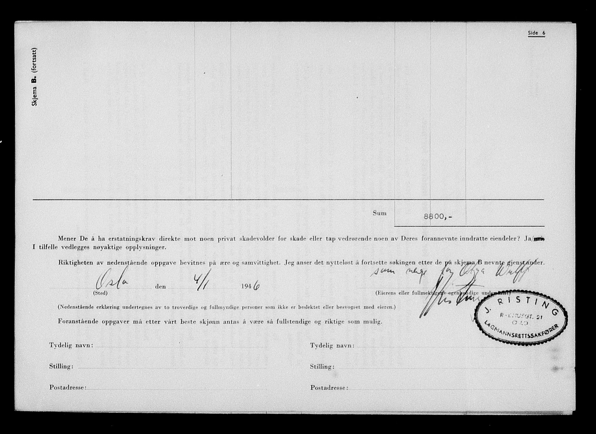 Justisdepartementet, Tilbakeføringskontoret for inndratte formuer, AV/RA-S-1564/H/Hc/Hcc/L0988: --, 1945-1947, p. 50