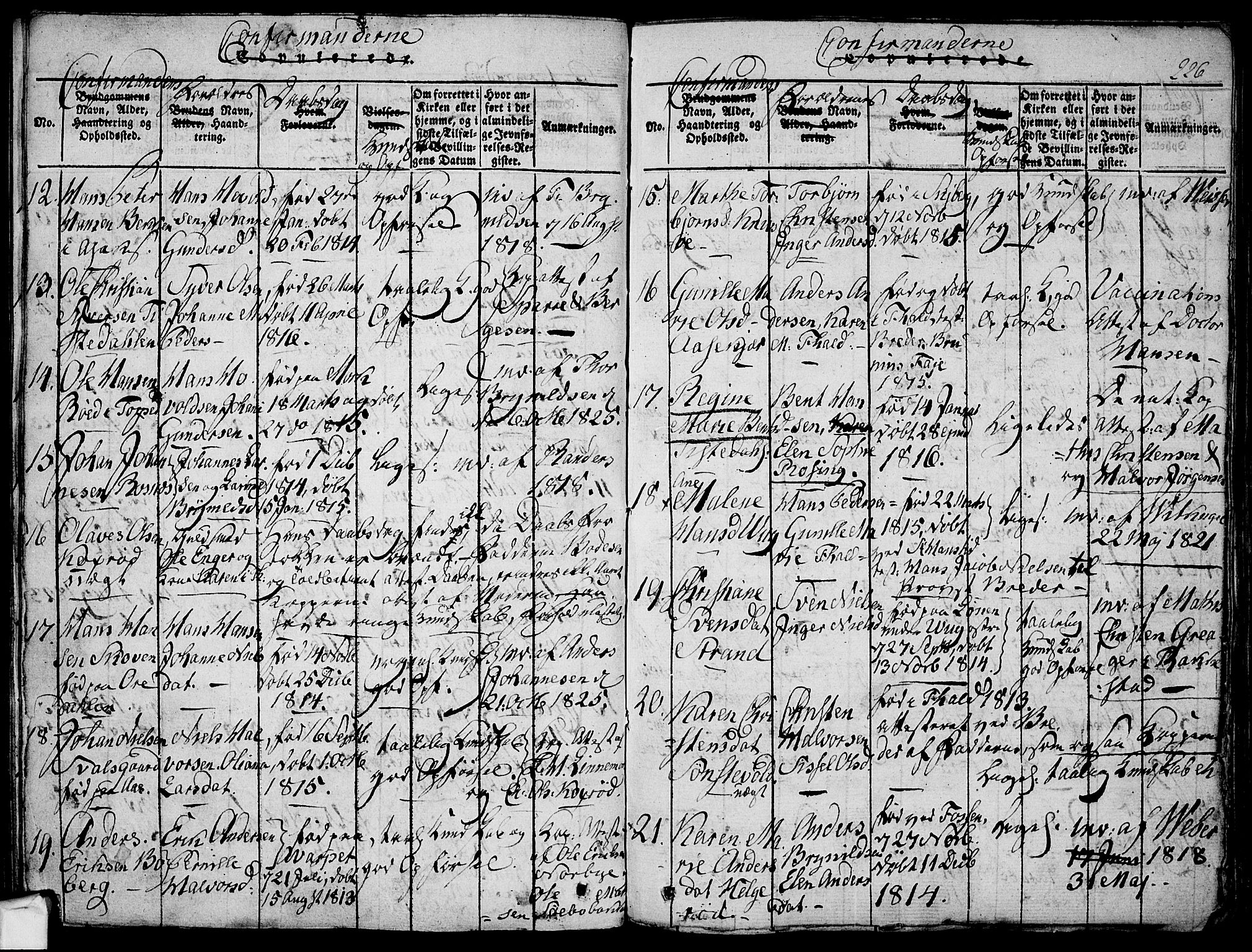 Berg prestekontor Kirkebøker, AV/SAO-A-10902/F/Fa/L0002: Parish register (official) no. I 2, 1815-1831, p. 226