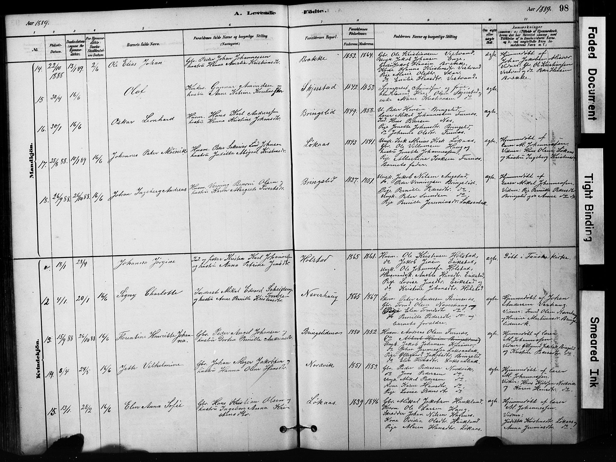 Ministerialprotokoller, klokkerbøker og fødselsregistre - Nordland, AV/SAT-A-1459/852/L0754: Parish register (copy) no. 852C05, 1878-1894, p. 98