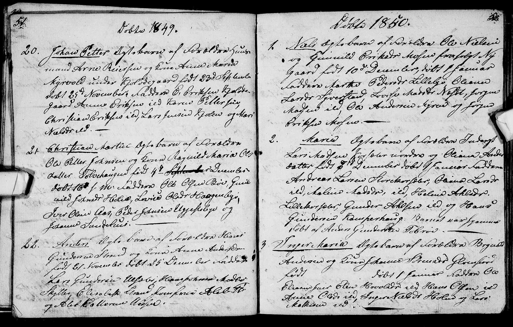 Berg prestekontor Kirkebøker, AV/SAO-A-10902/G/Gc/L0001: Parish register (copy) no. III 1, 1844-1855, p. 51-52